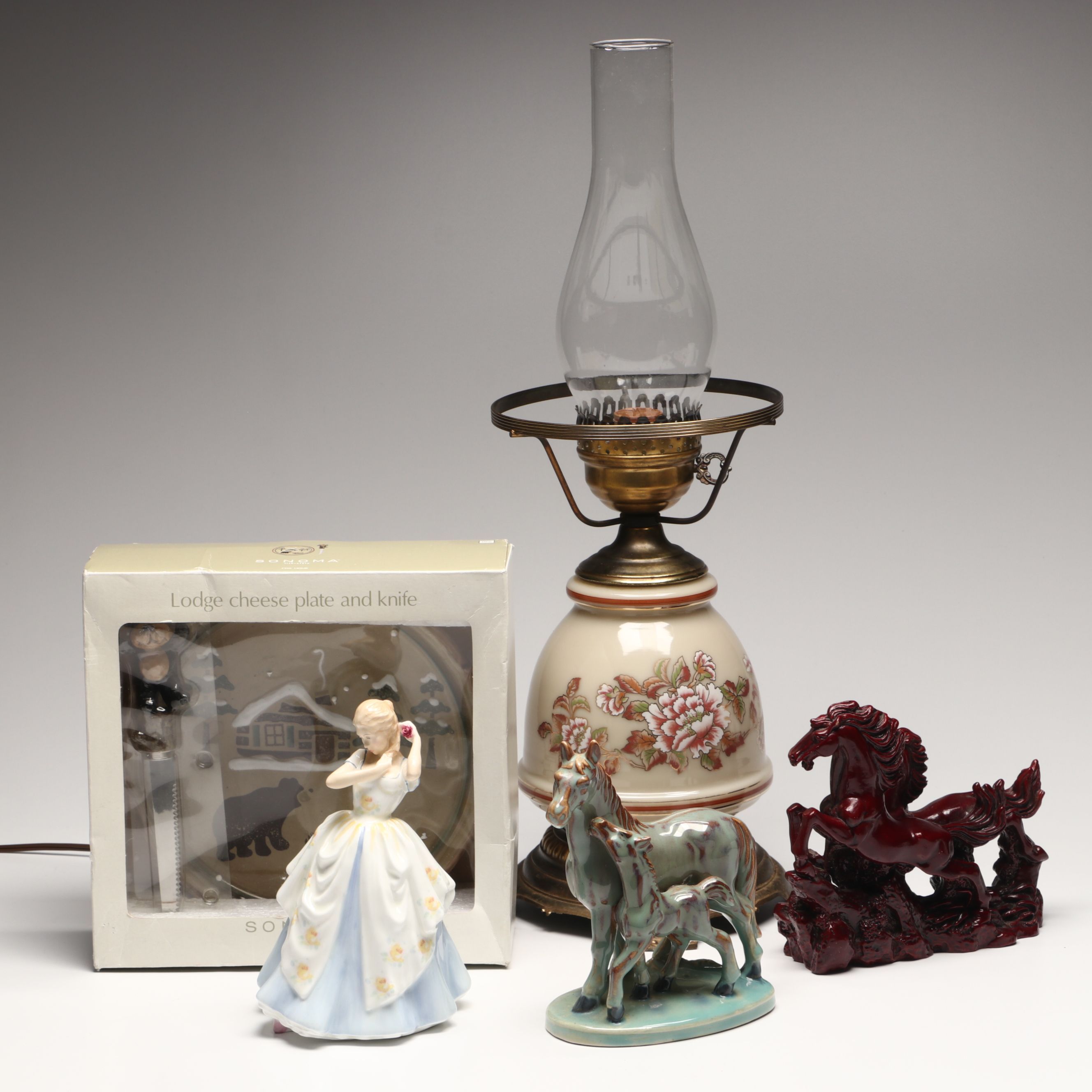 Quoizel Transfer Decorated Parlor Lamp with Sonoma Cheese Plate and More Décor