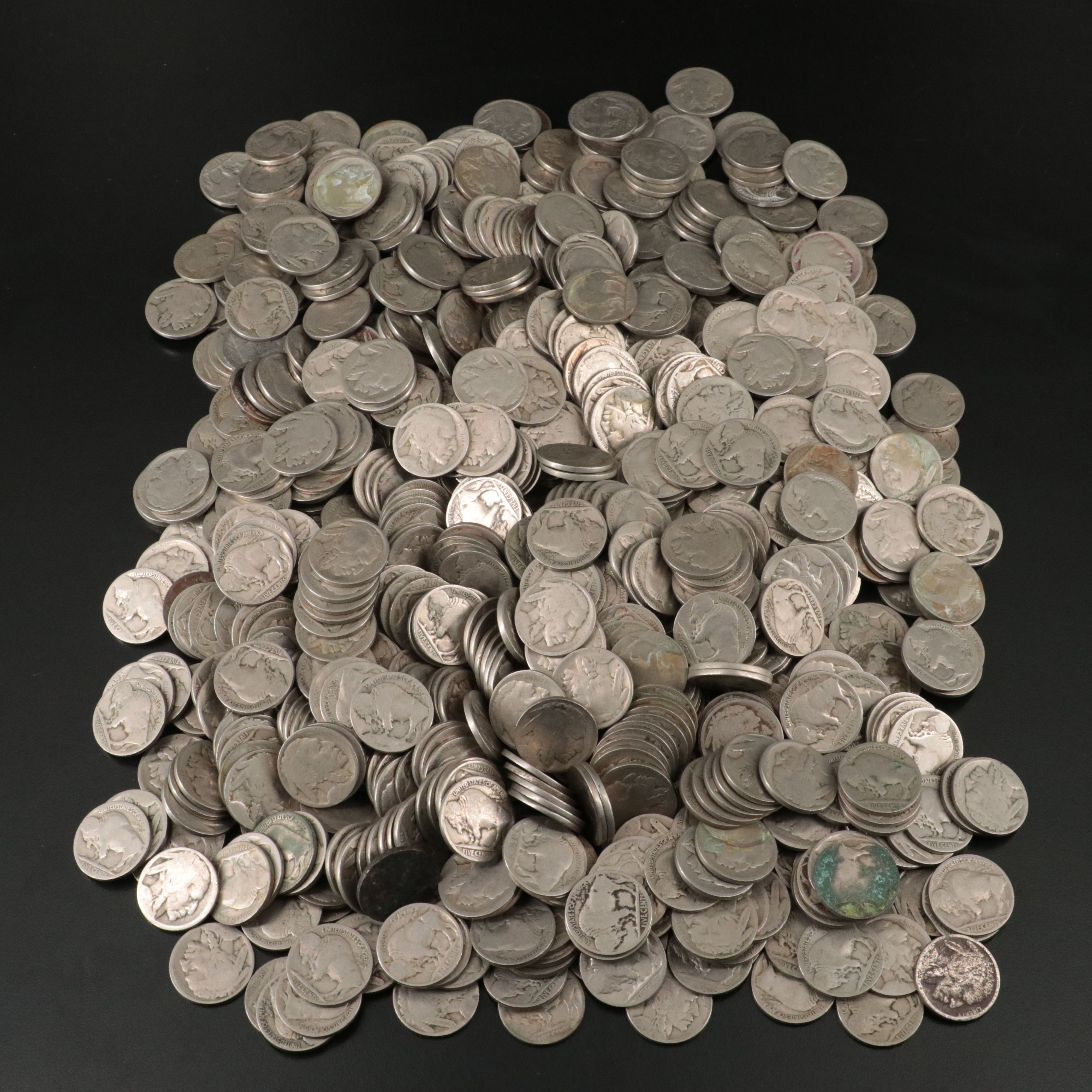 More Than 800 Buffalo Nickels With No Dates