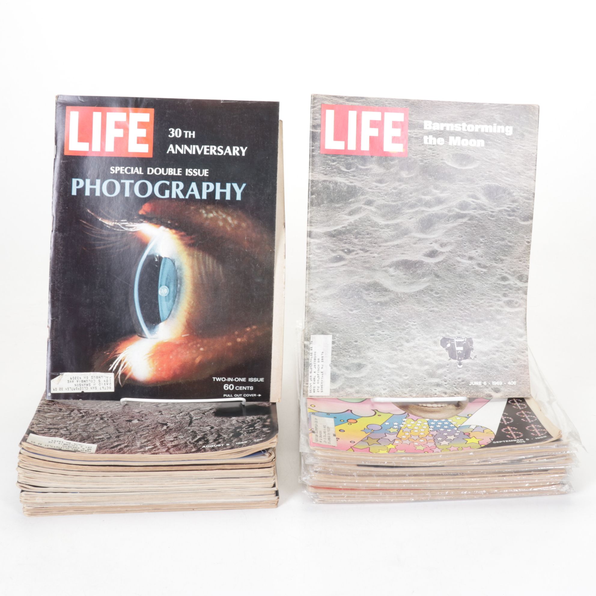 "LIFE" Magazine Issues Including 30th Anniversary & "On The Moon", 1965 - 1969