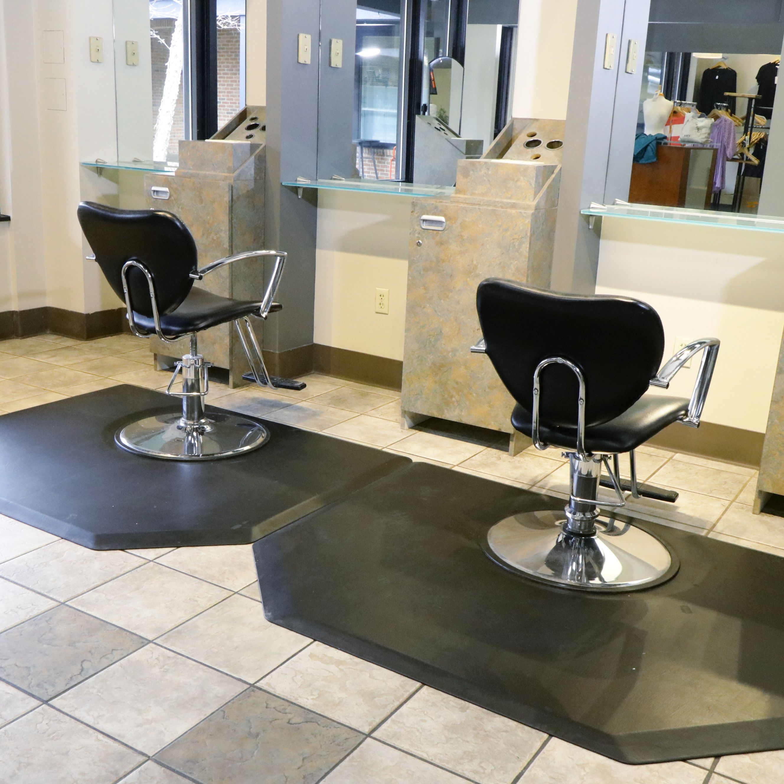 Pair of Professional Hydraulic Salon Styling Chairs with Mats