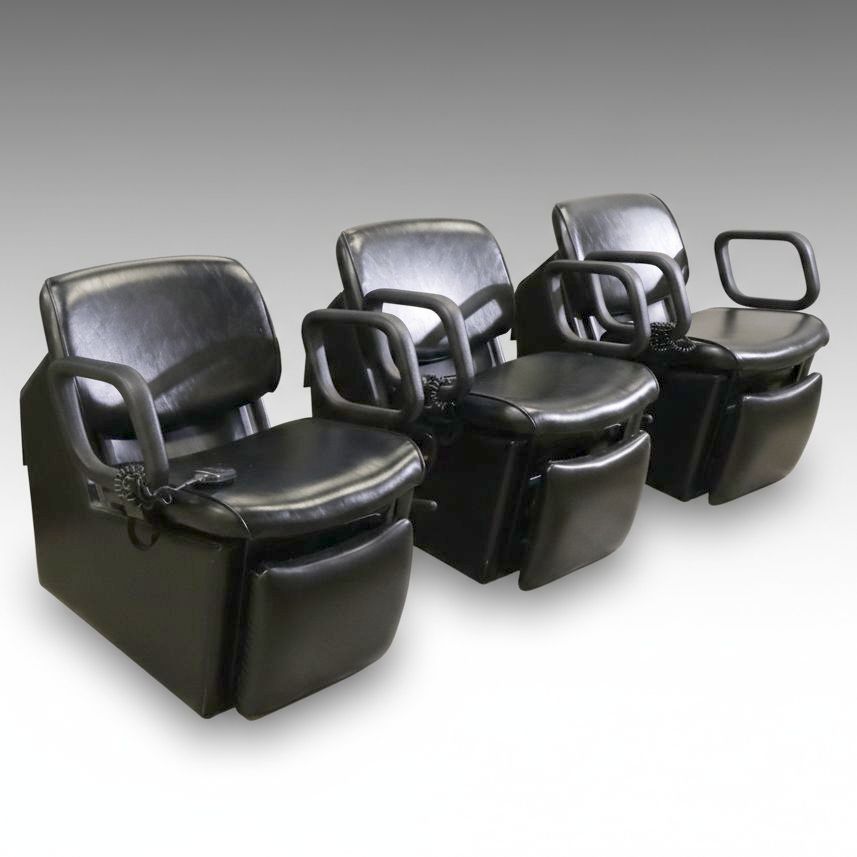 Set of Three Collins Reclining Salon Shampoo Chairs
