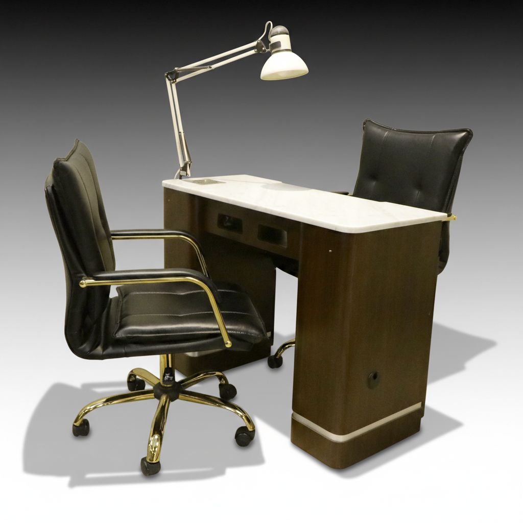 New Star Spa & Furniture Corp. Manicure Table with Pair of Chairs