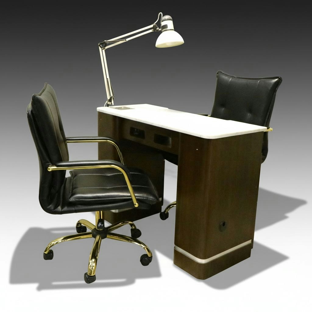 Contemporary New Star Spa & Furniture Corp. Manicure Table and Chairs