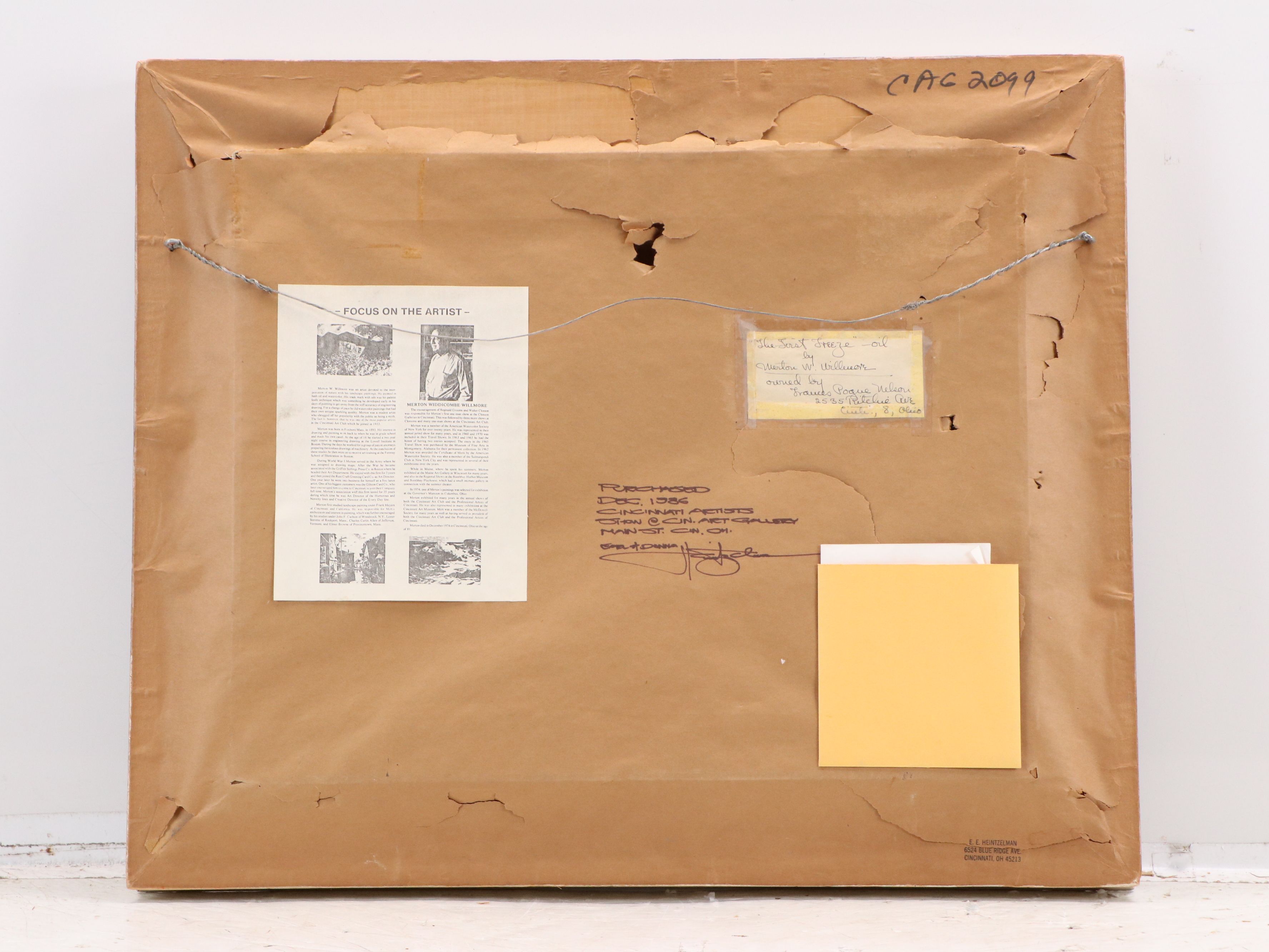 Merton W. Willmore Oil Painting "The First Freeze," Mid to Late 20th Century