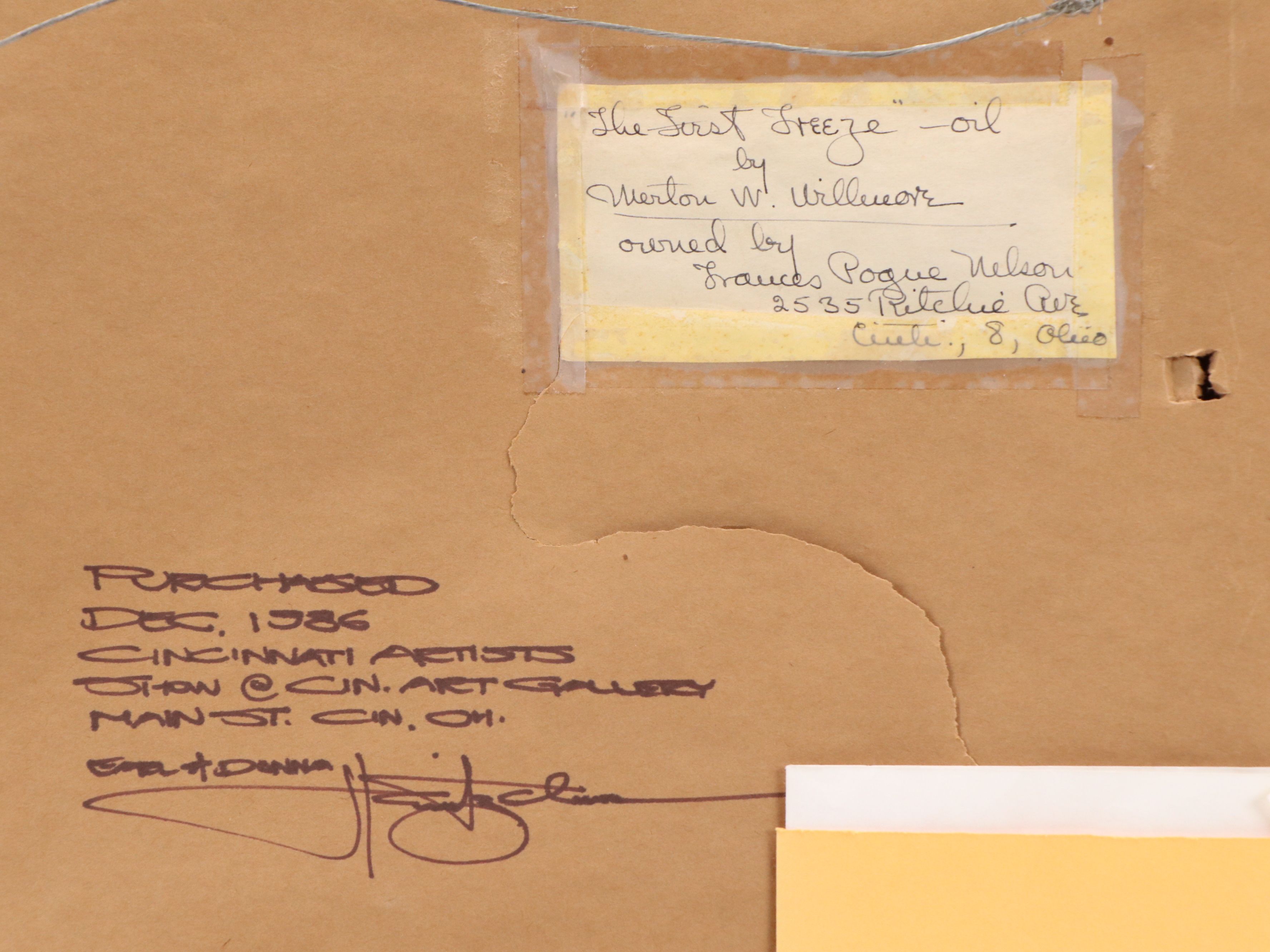 Merton W. Willmore Oil Painting "The First Freeze," Mid to Late 20th Century