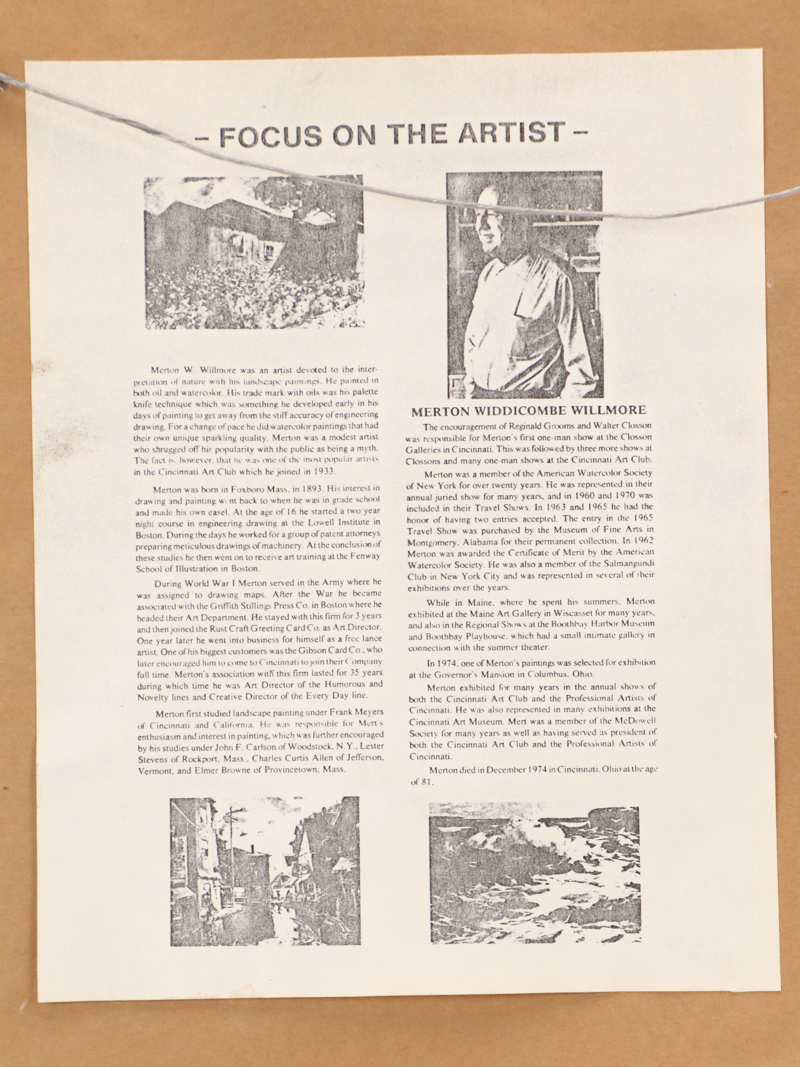 Merton W. Willmore Oil Painting "The First Freeze," Mid to Late 20th Century