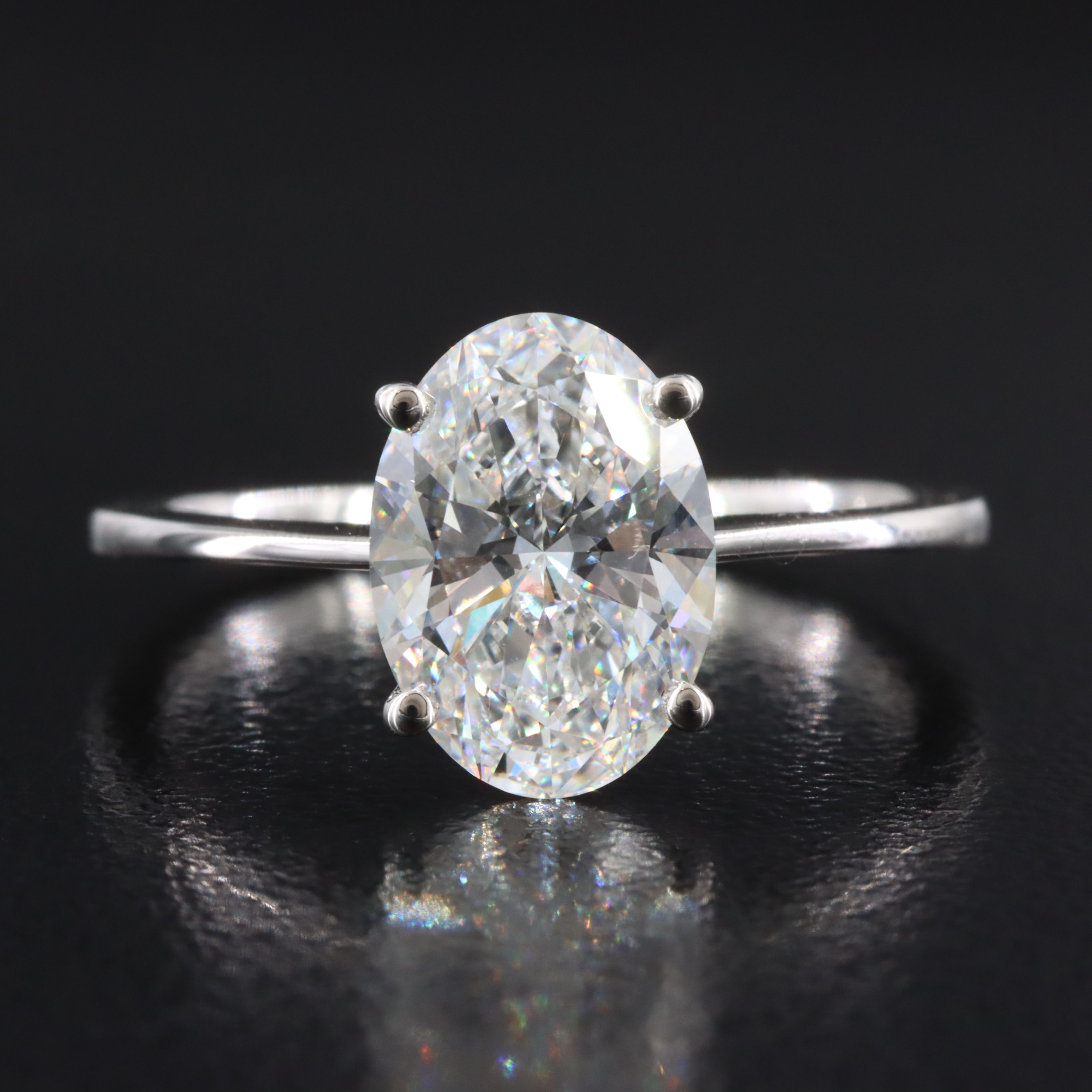 Platinum 2.03 CT Lab Grown Diamond Ring with IGI Report