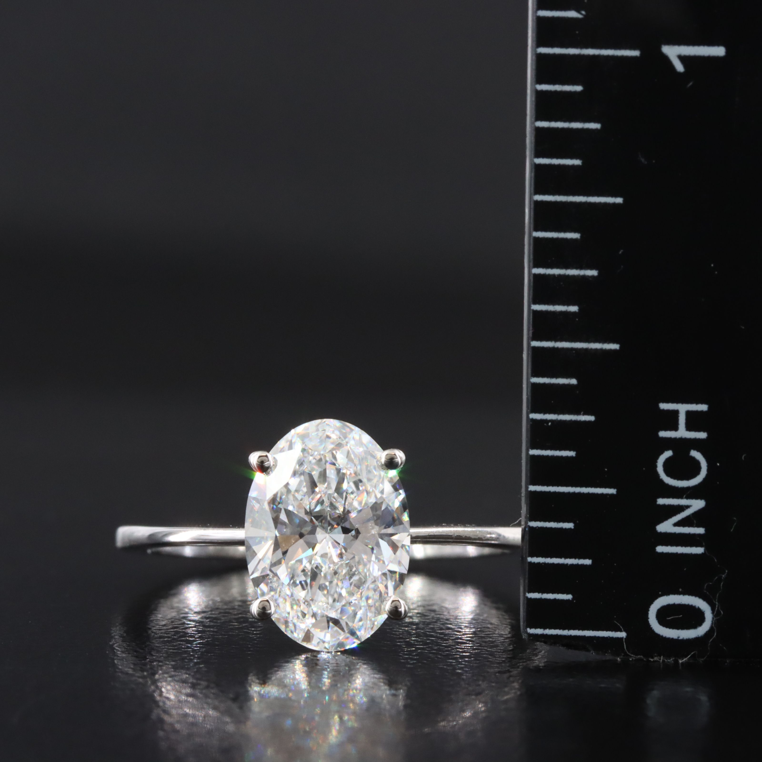 Platinum 2.03 CT Lab Grown Diamond Ring with IGI Report