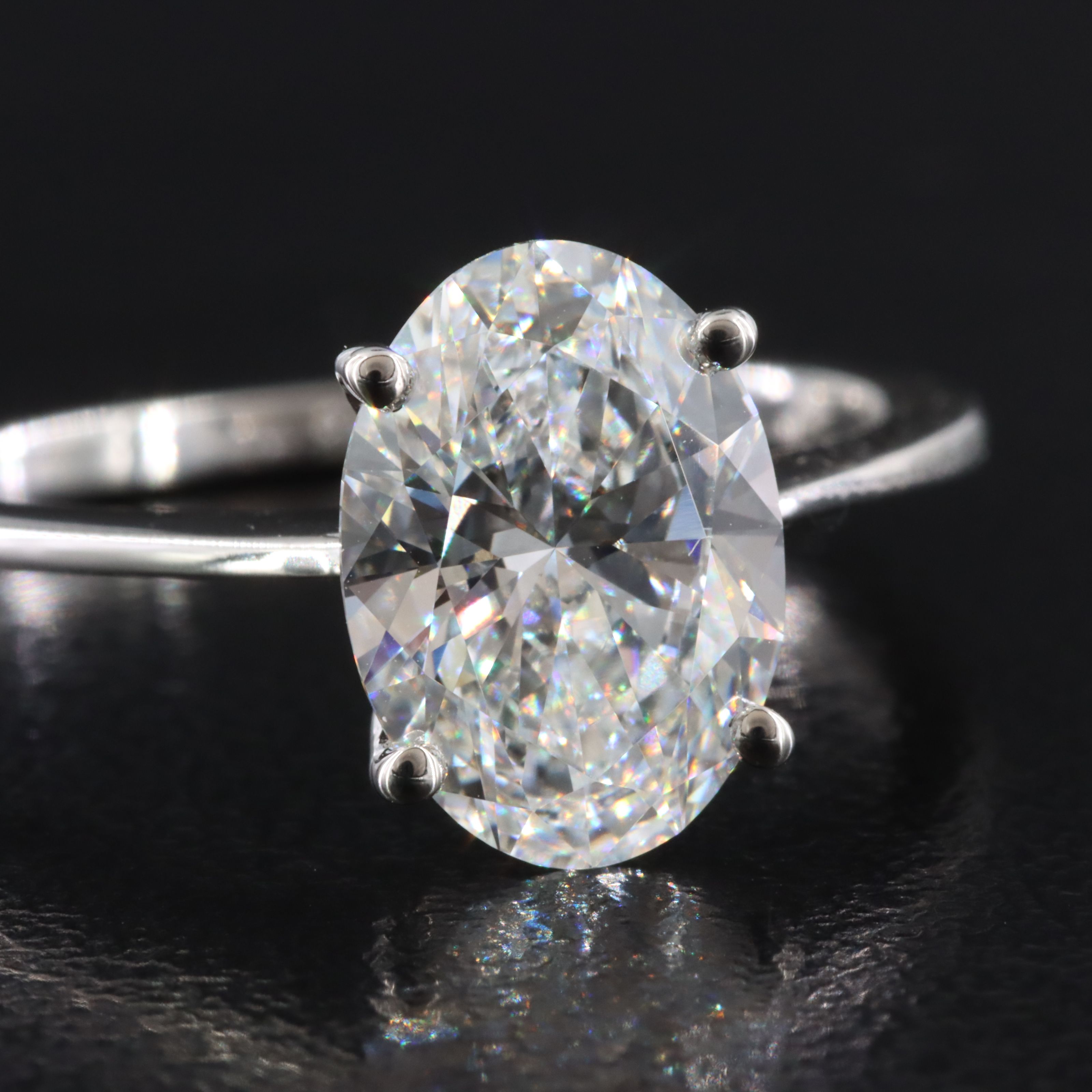 Platinum 2.03 CT Lab Grown Diamond Ring with IGI Report