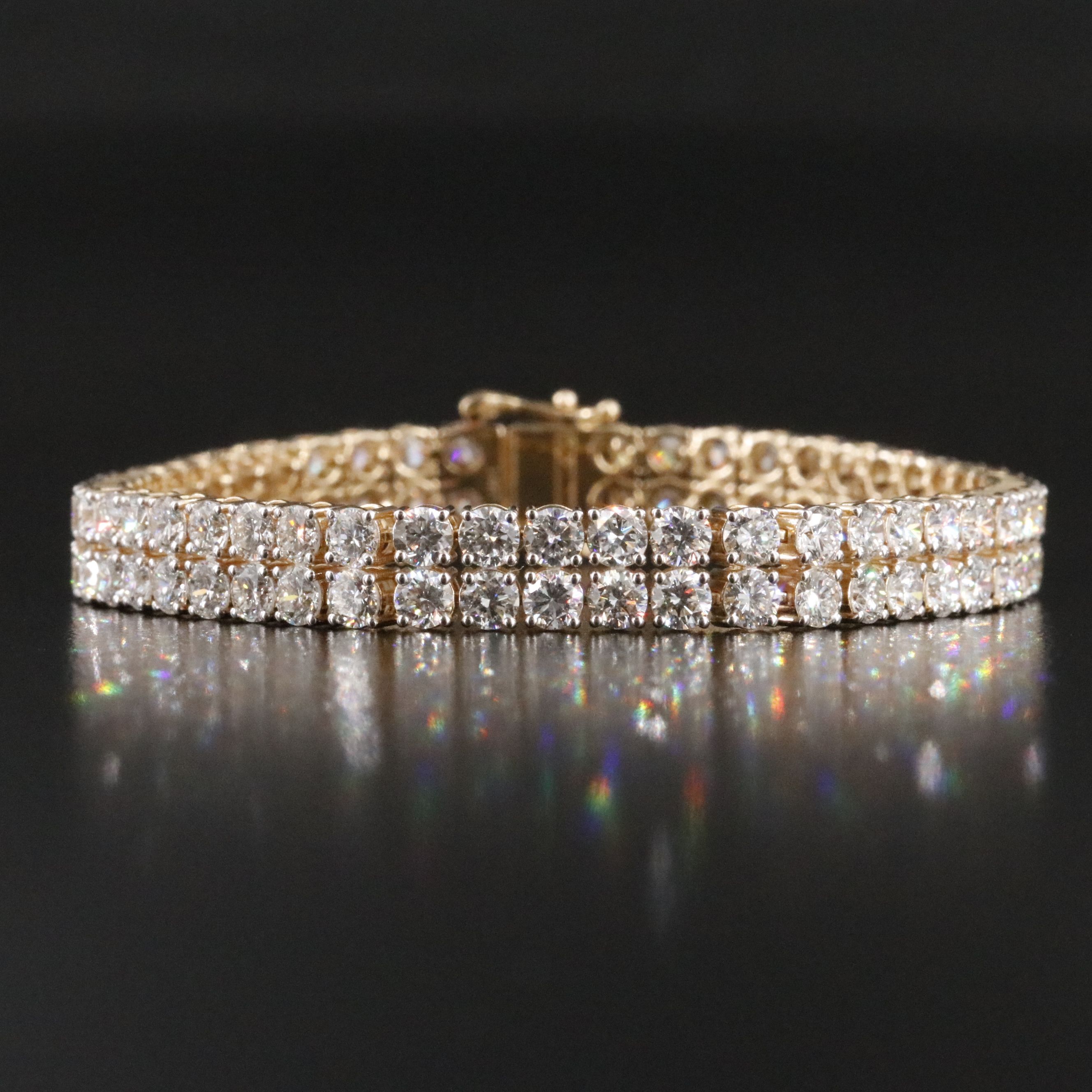 14K 14.07 CTW Lab Grown Diamond Double Line Bracelet