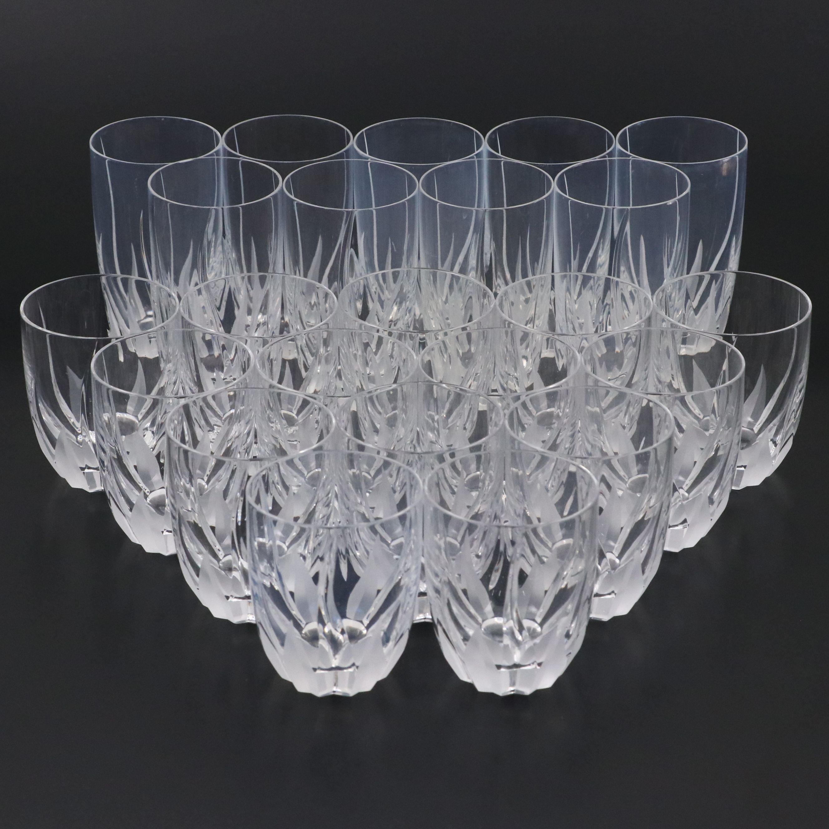 Mikasa "Flame D'Amore" Highball and Double Old Fashioned Glasses