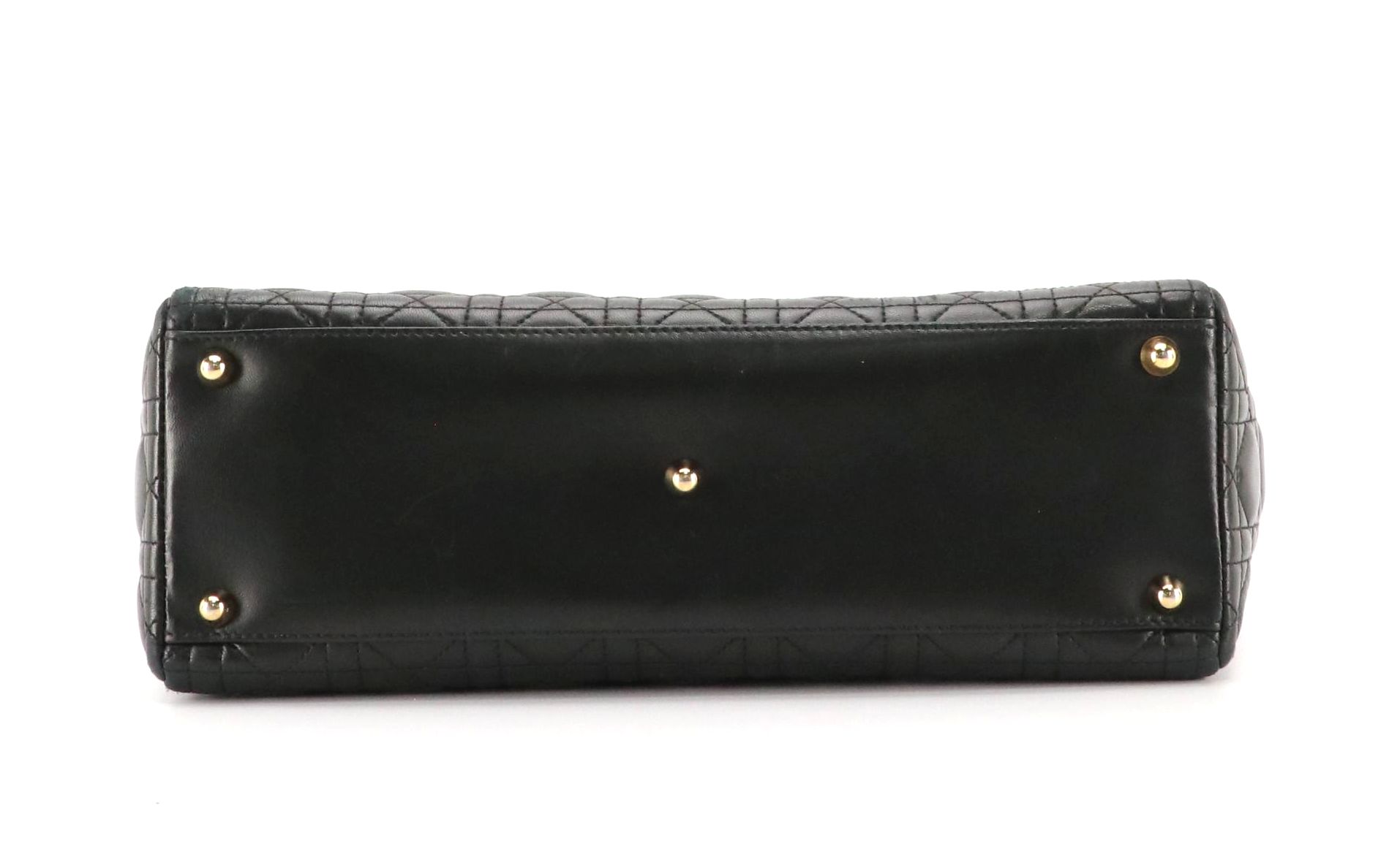 Christian Dior Large Lady Dior Two-Way Bag in Black Cannage Quilted Lambskin