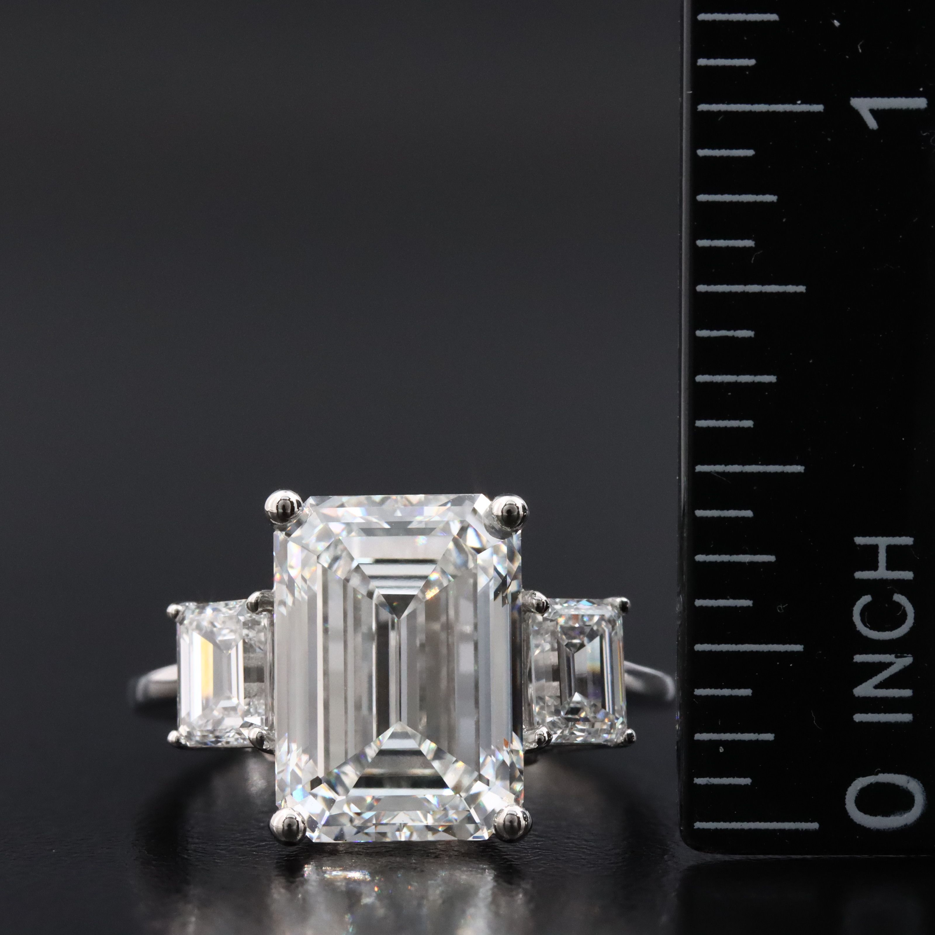 Platinum 7.28 CTW Lab Grown Diamond Ring with IGI Report