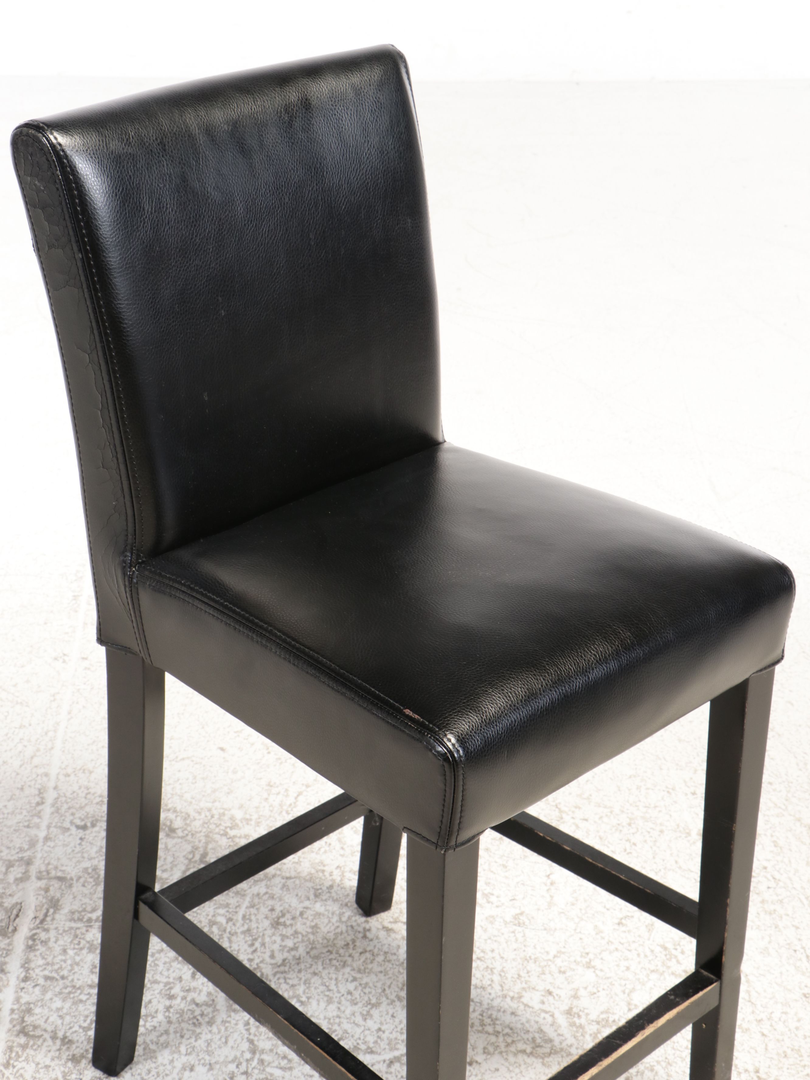 Set of Four Crate and Barrel Black Counter Stools