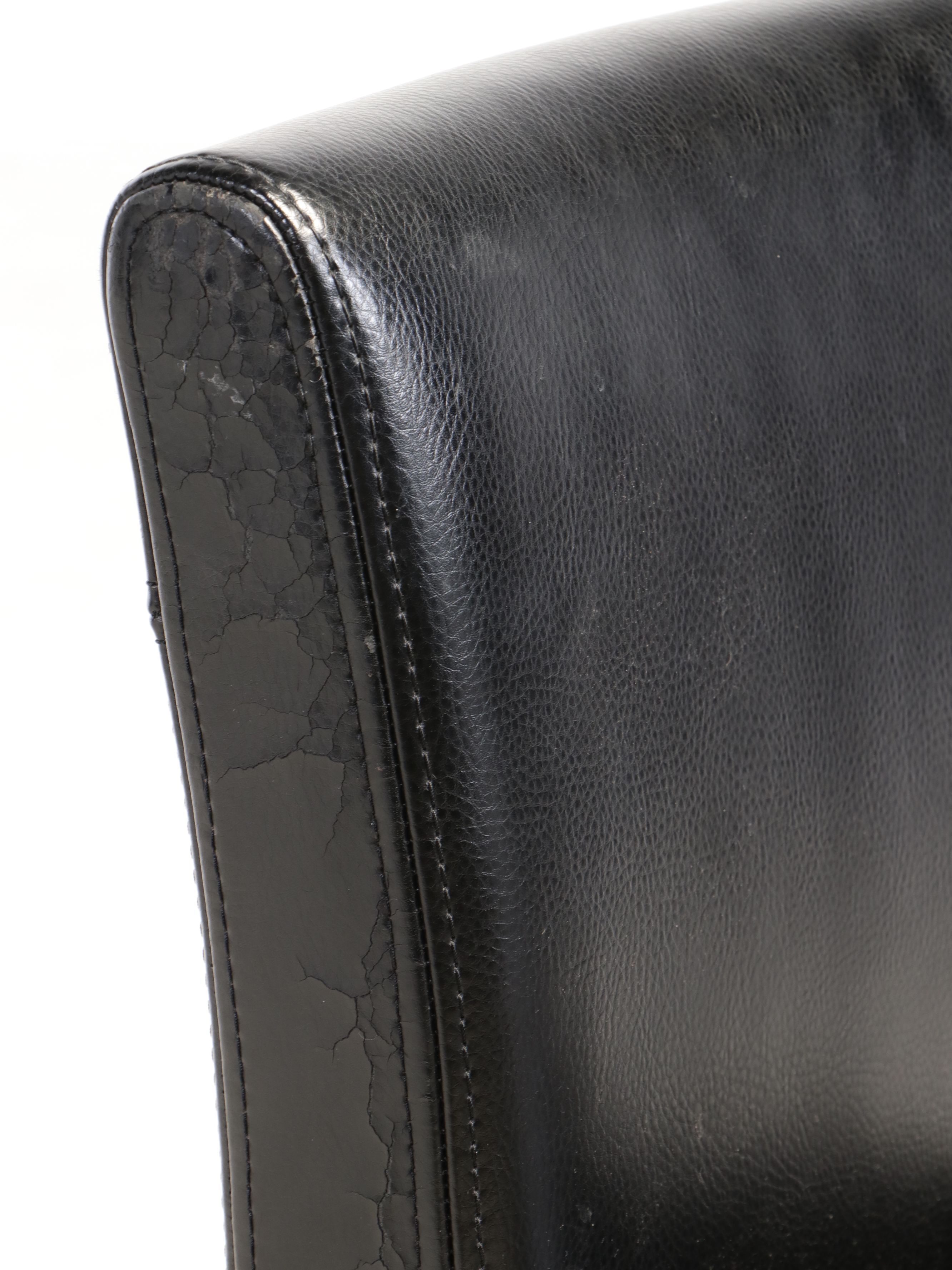 Set of Four Crate and Barrel Black Counter Stools