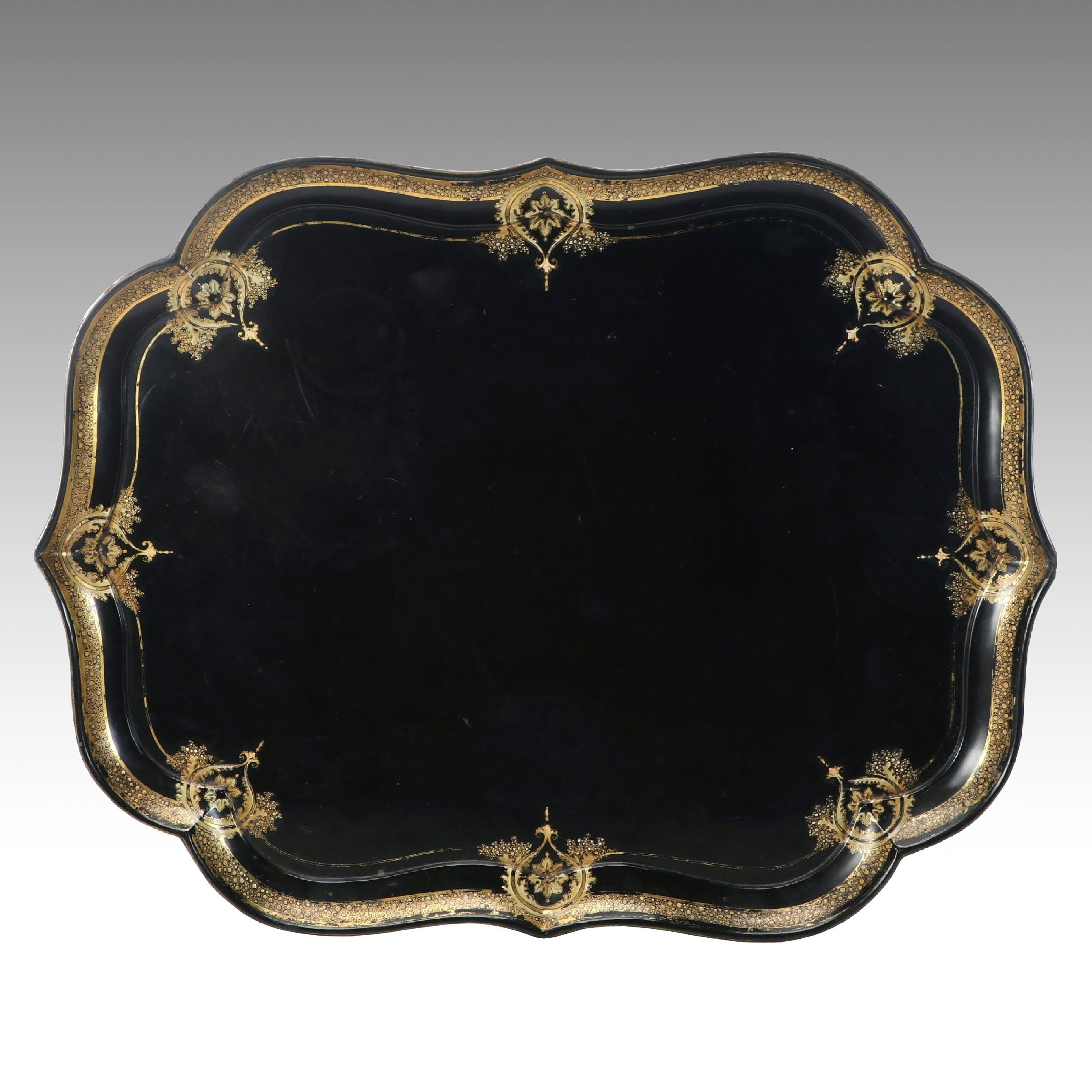 Victorian English Regency Style Lacquered Papier-Mâché Tray