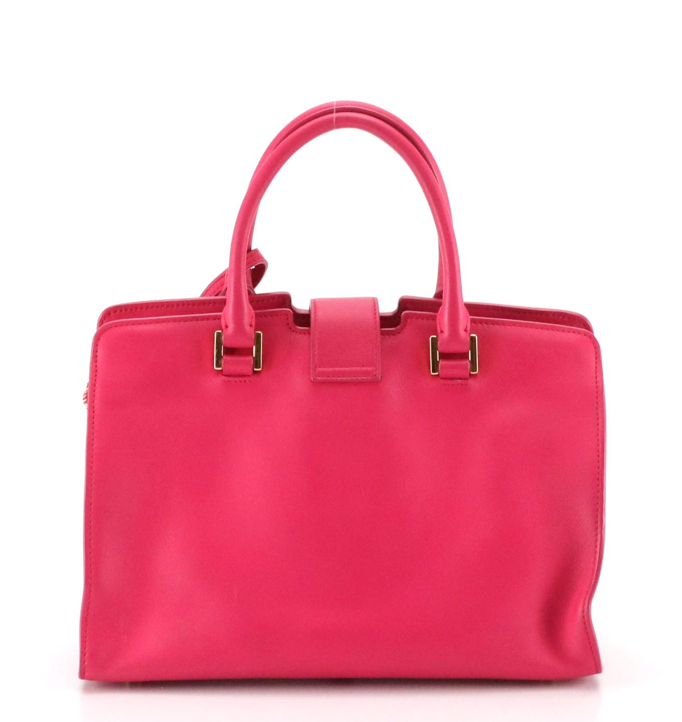 Saint Laurent YSL Sac Cabas Two-Way Bag in Hot Pink Calfskin Leather