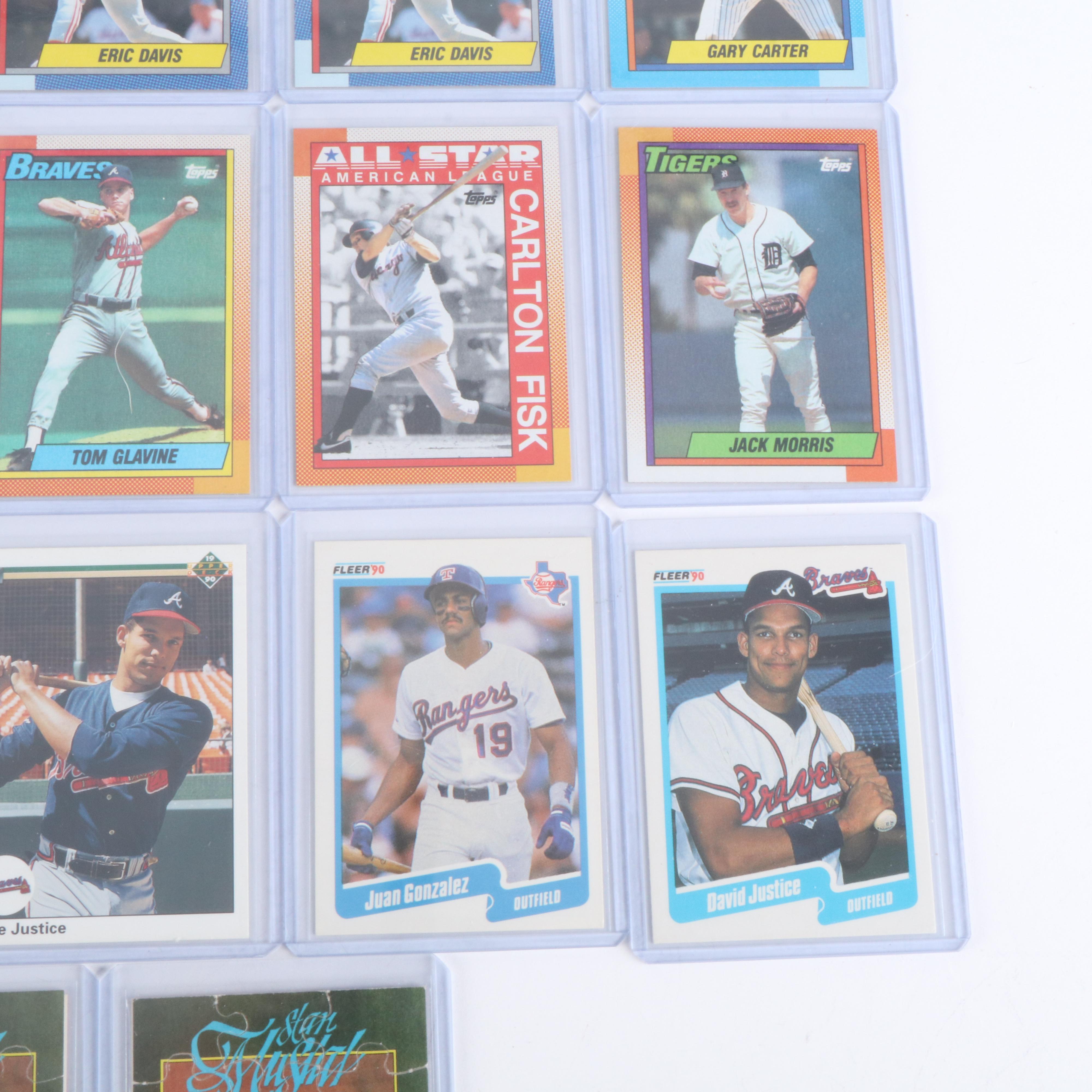 Topps with Other Baseball Cards Featuring Johnny Bench and Sandy Koufax, 1990