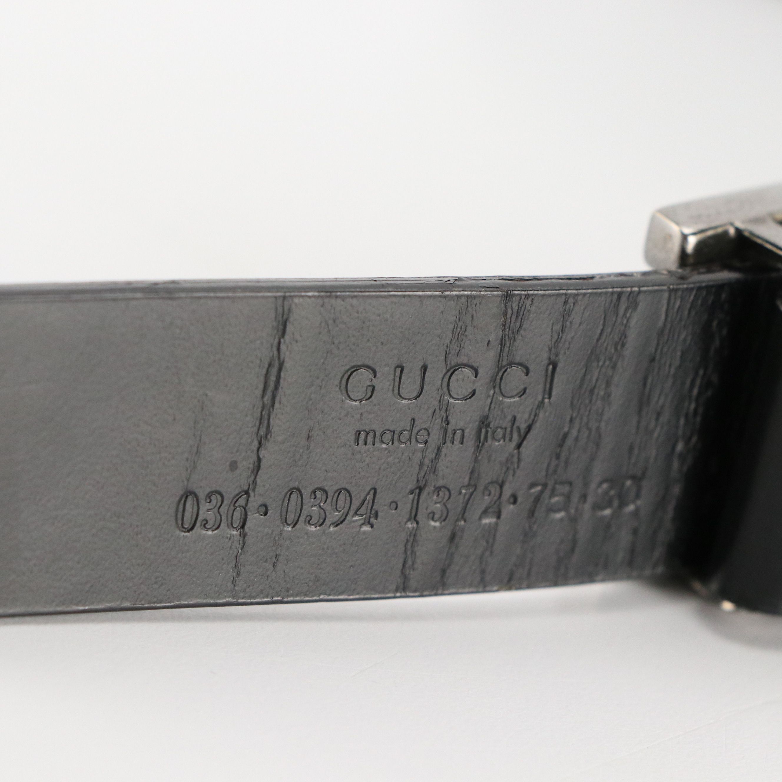 Gucci Shiny Black Leather Belt