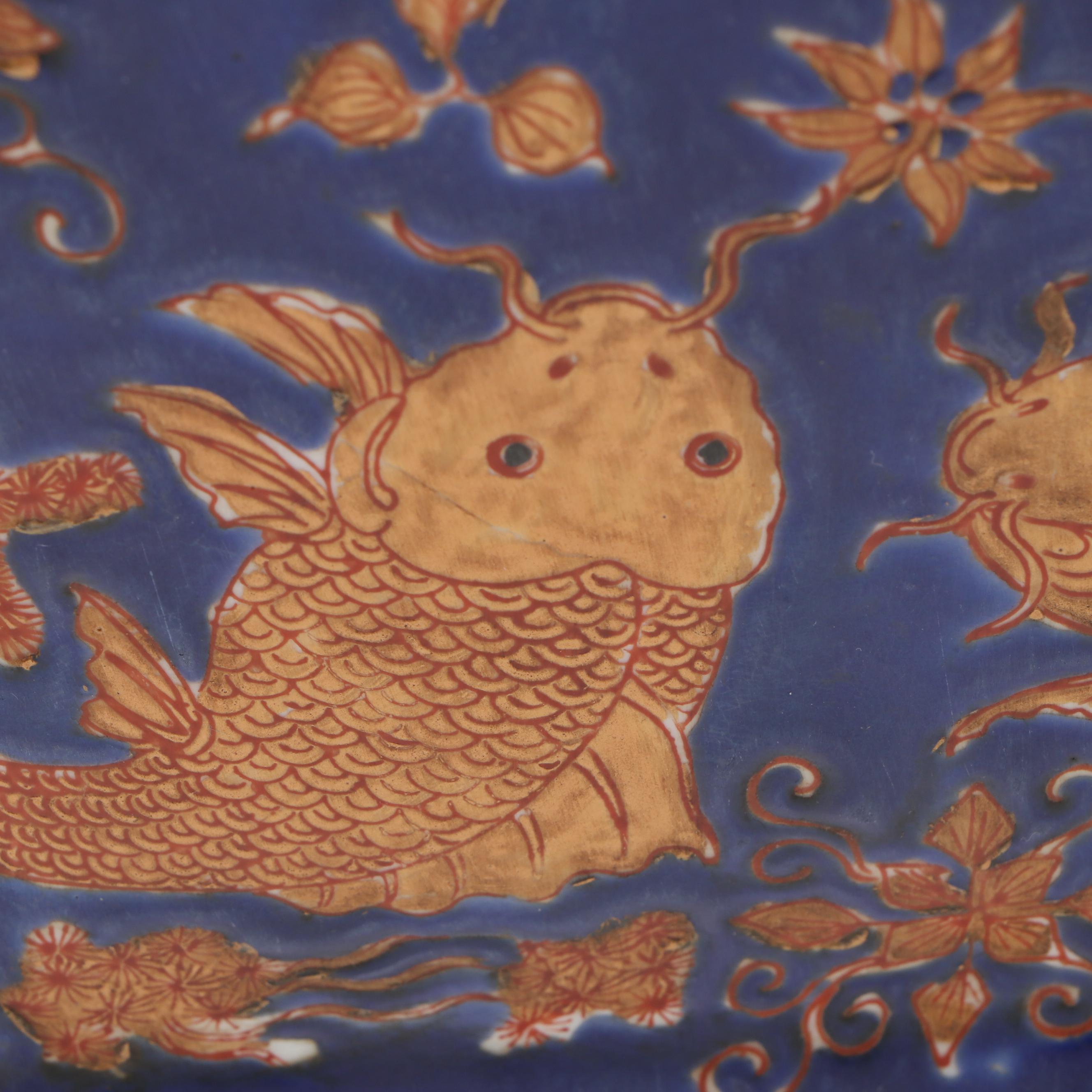 Hong Kong Hand-Painted Koi Fish Porcelain Vases