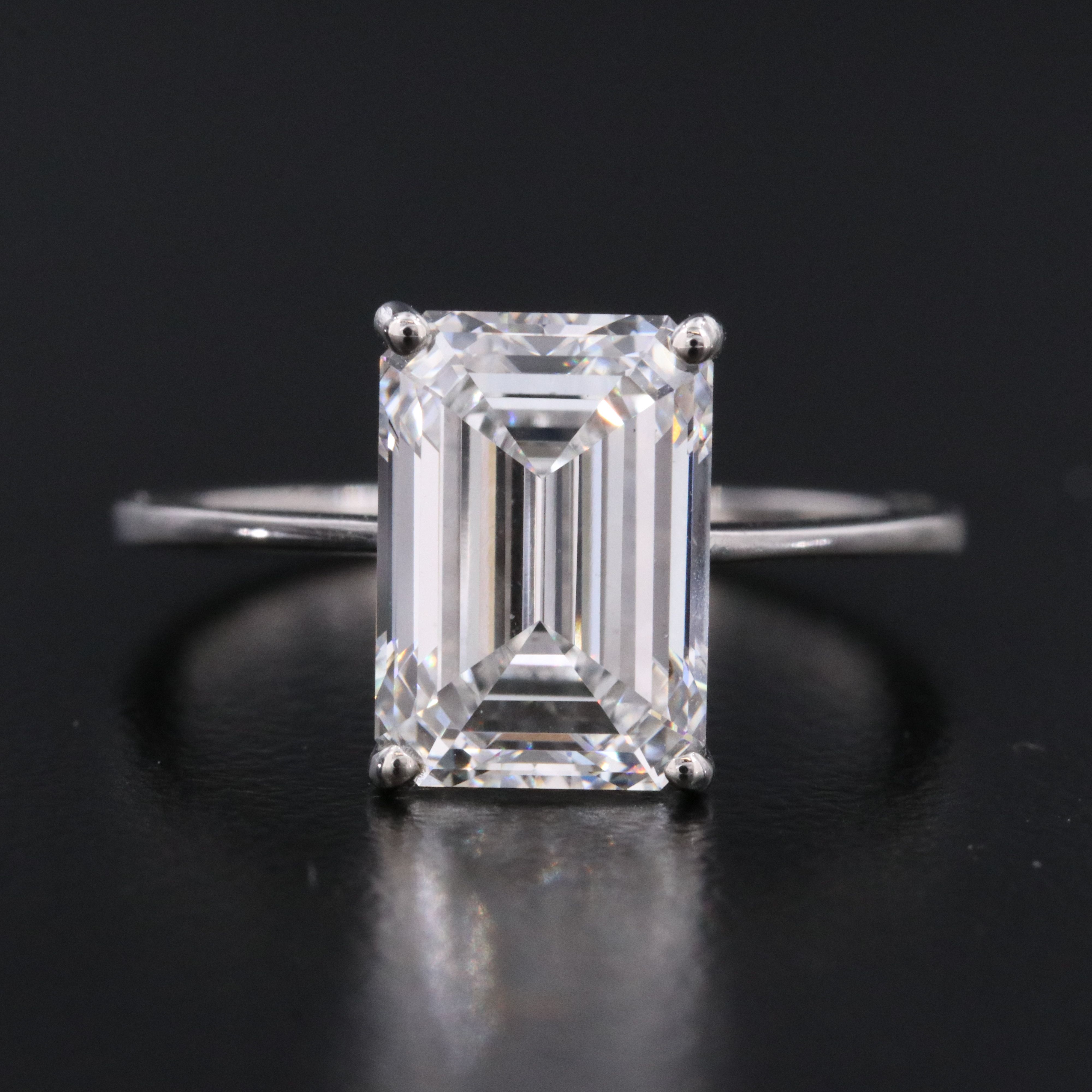 Platinum 3.59 CT Lab Grown Diamond Ring with IGI Report