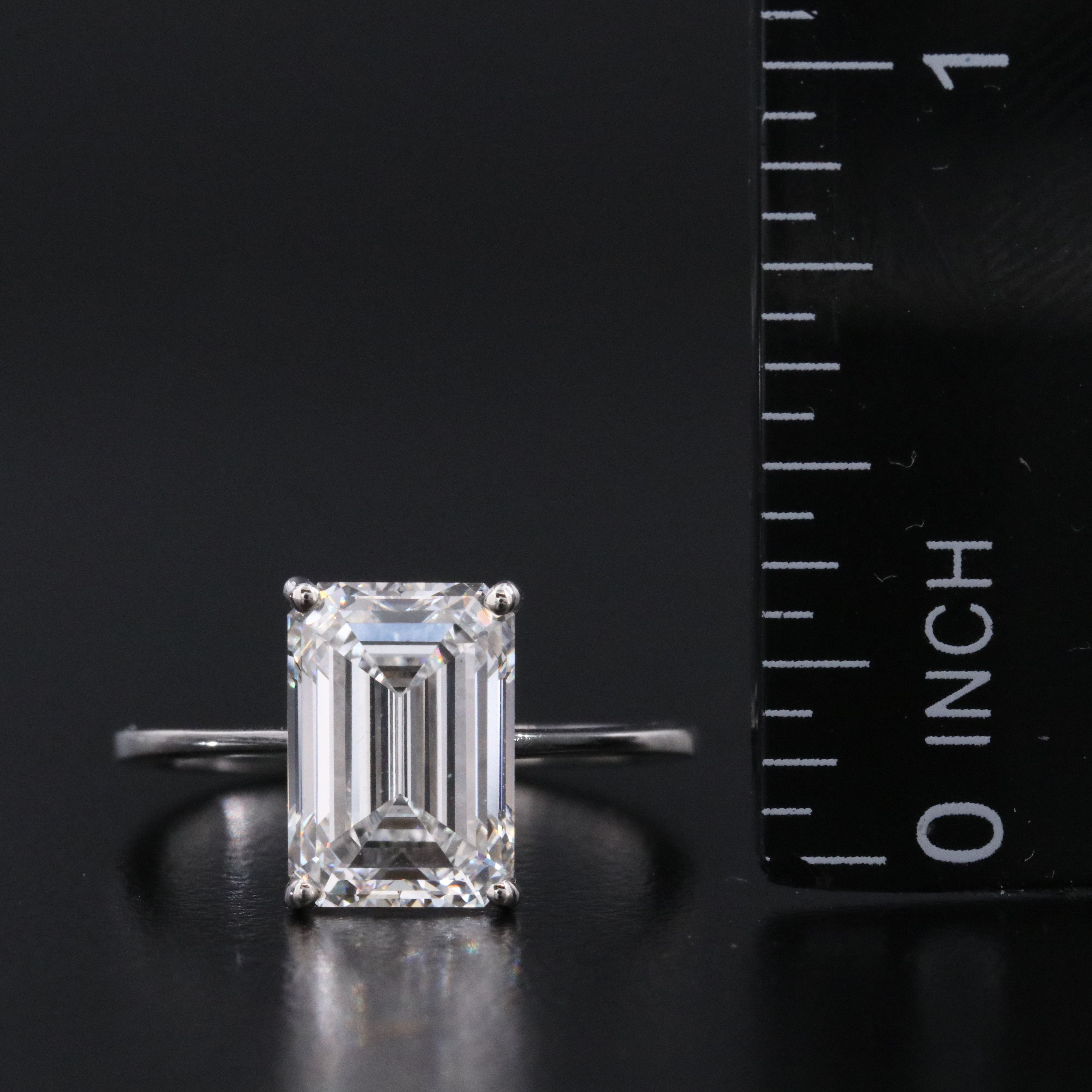Platinum 3.59 CT Lab Grown Diamond Ring with IGI Report