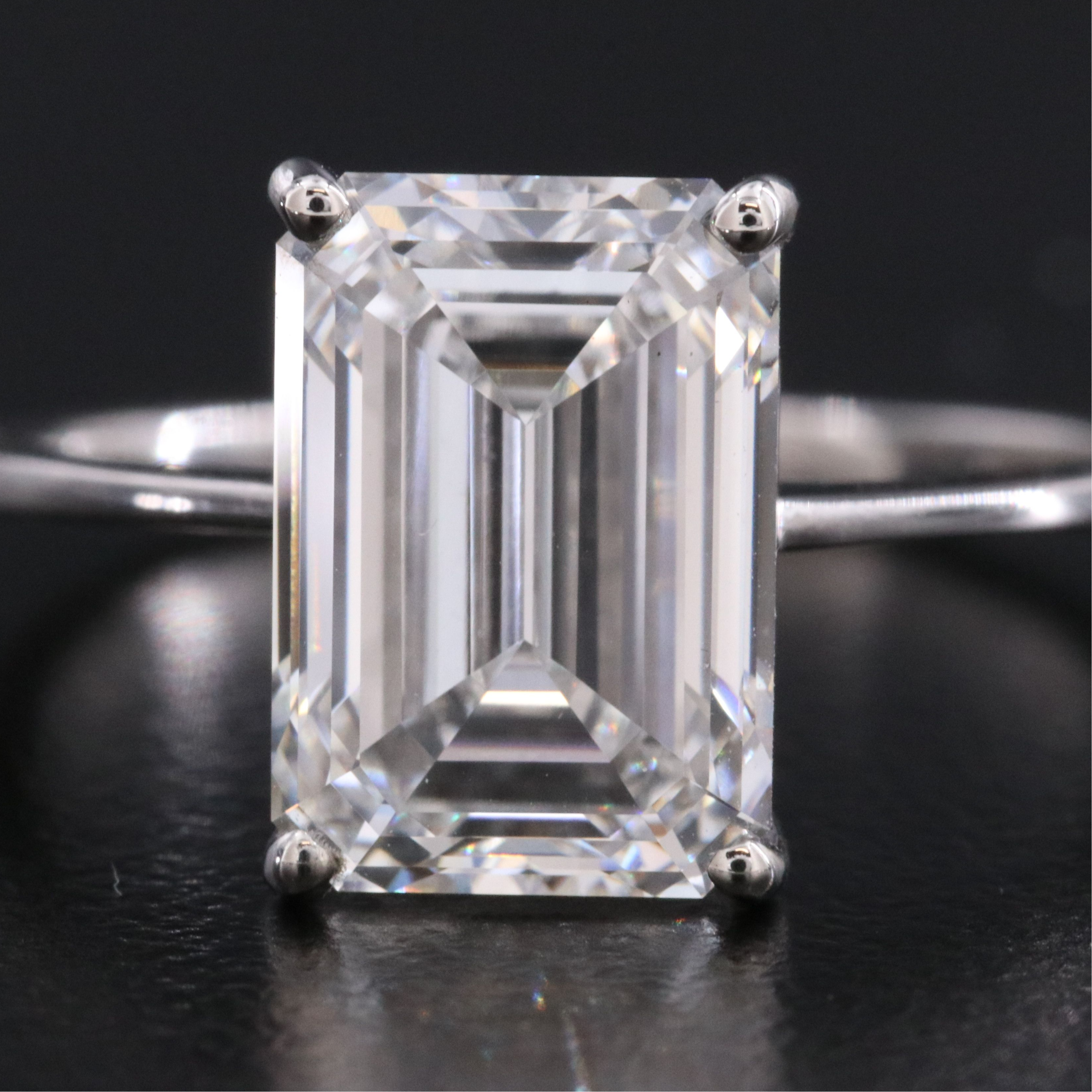 Platinum 3.59 CT Lab Grown Diamond Ring with IGI Report