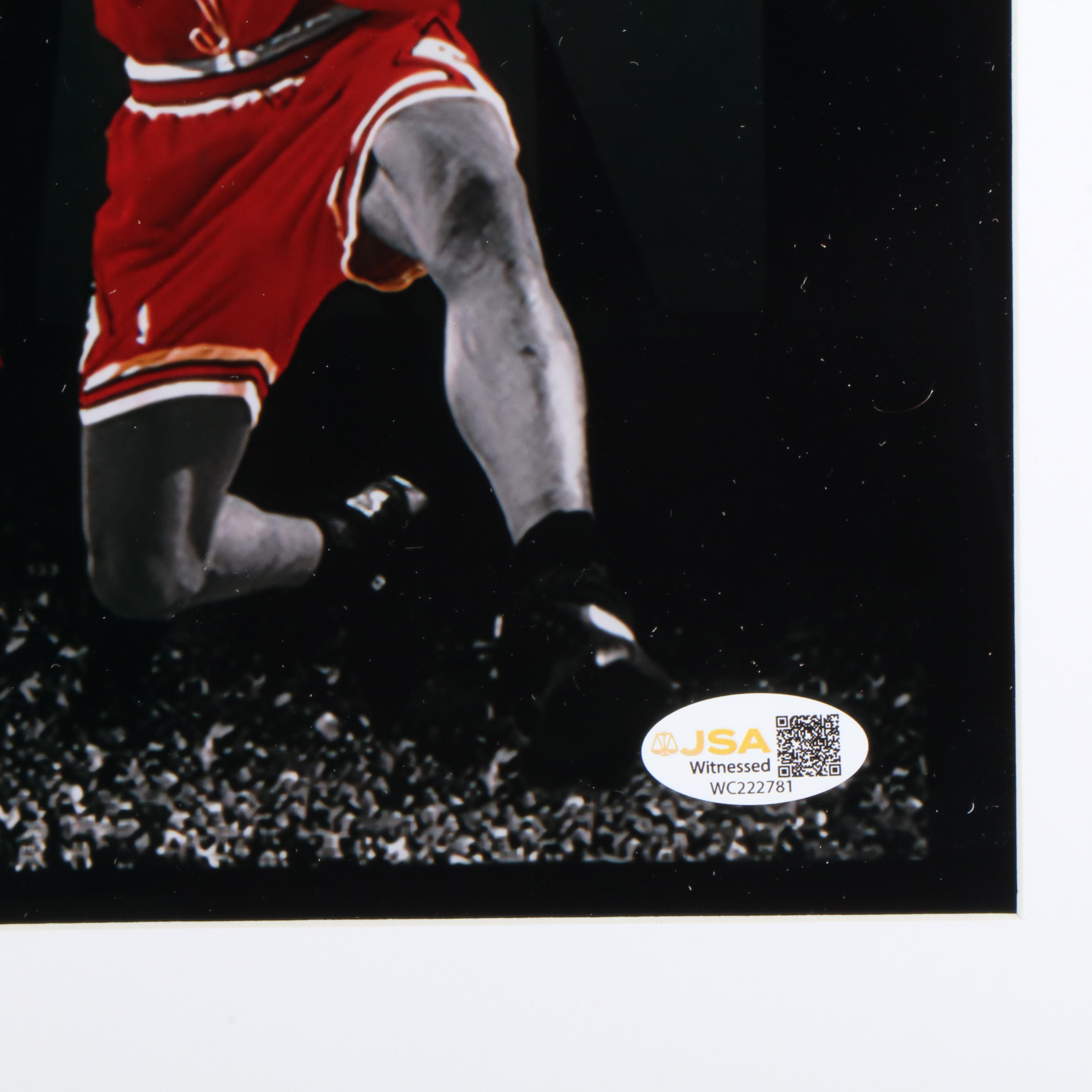 Dennis Rodman Signed Chicago Bulls Basketball Print in Matted Frame, JSA