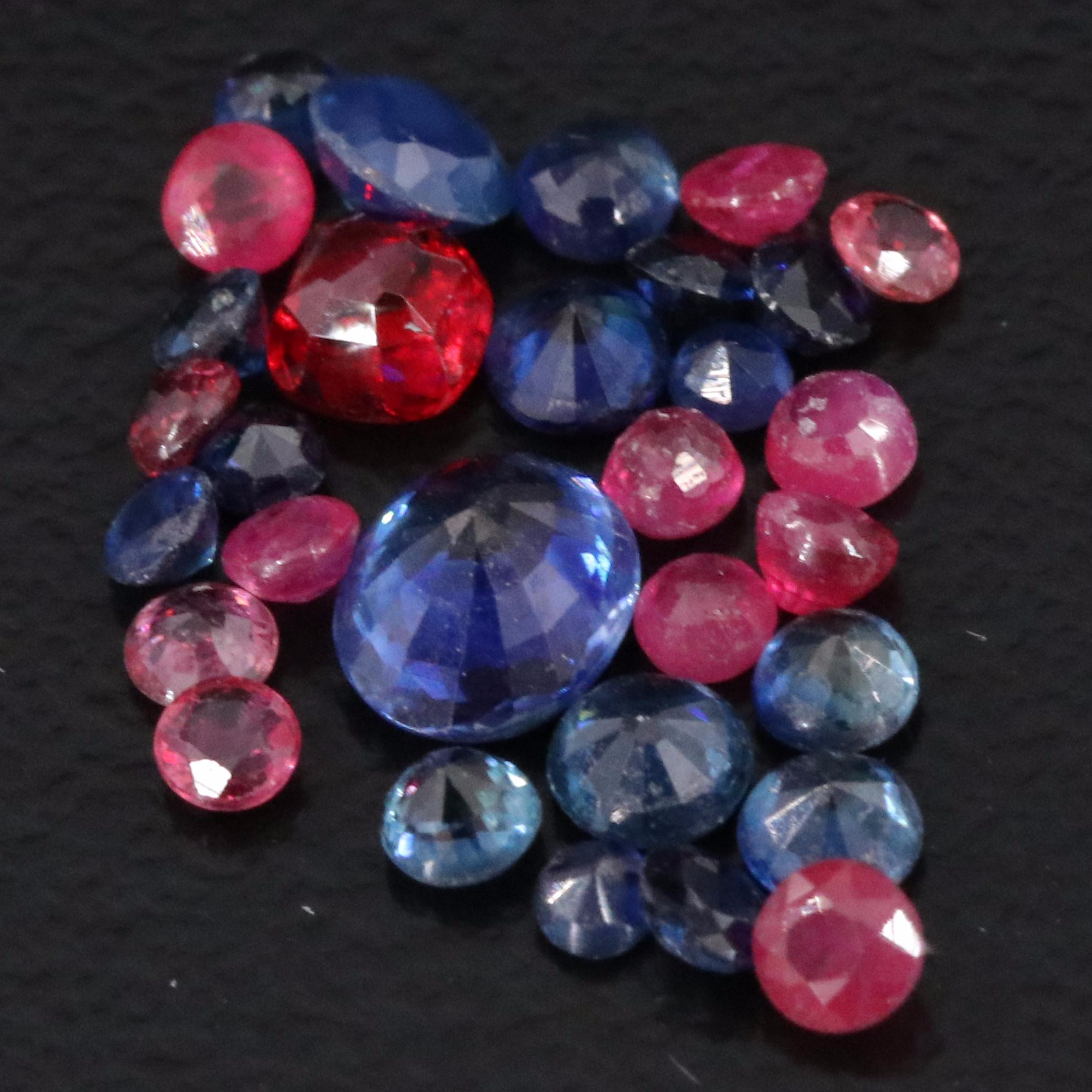 Loose 2.38 CTW Gemstone Lot Including Sapphire, Ruby and Lab Grown Spinel