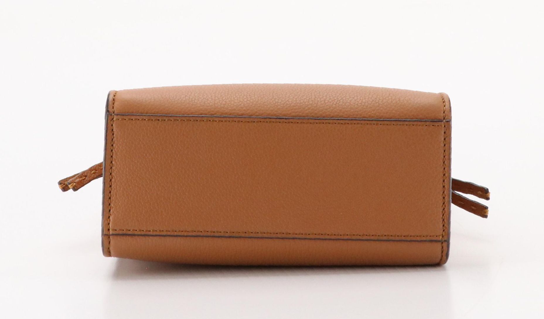 Fendi Mini Go To Shopper Two-Way Tote in Brown Grained Leather