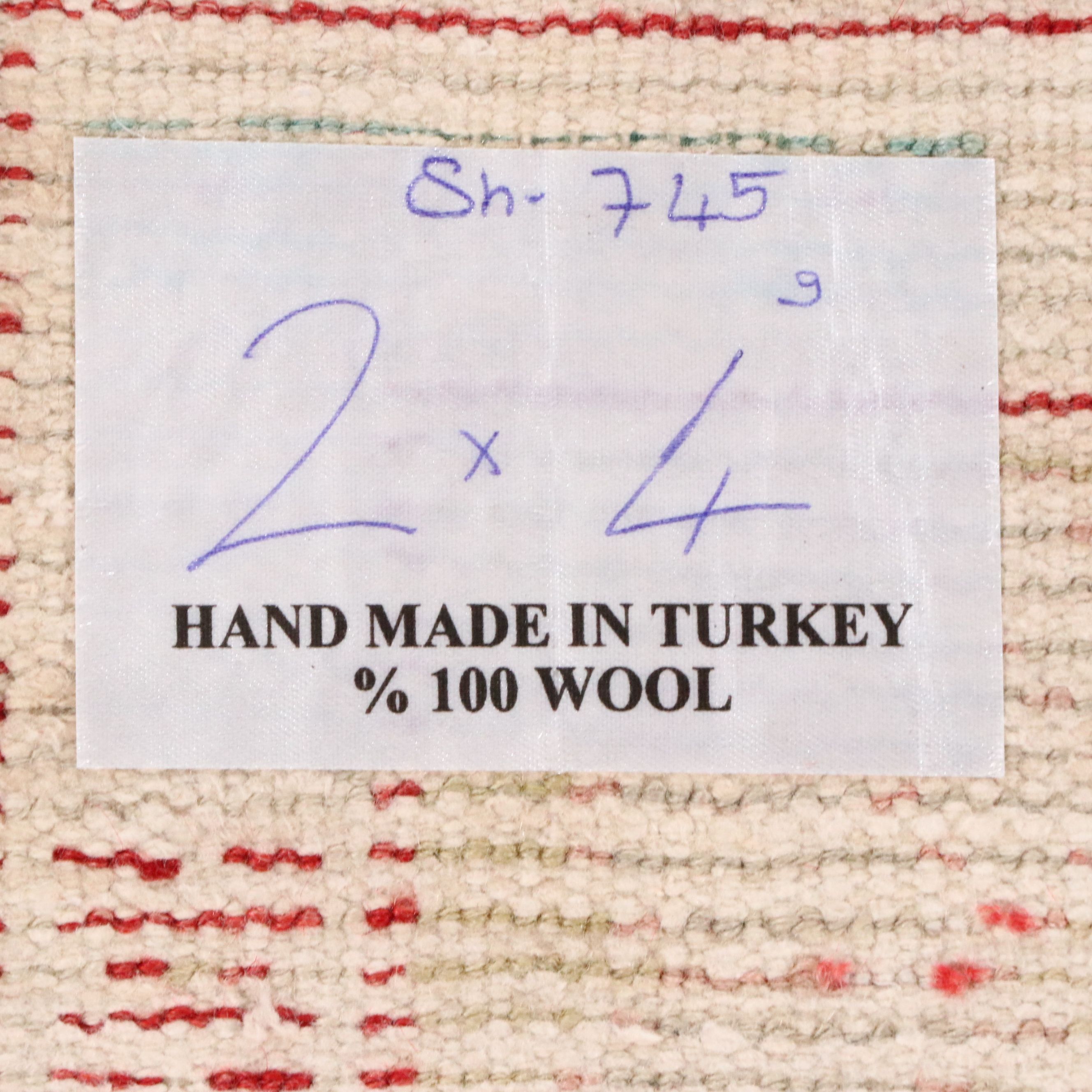 2' x 4'8 Hand-Knotted Turkish Oushak Accent Rug