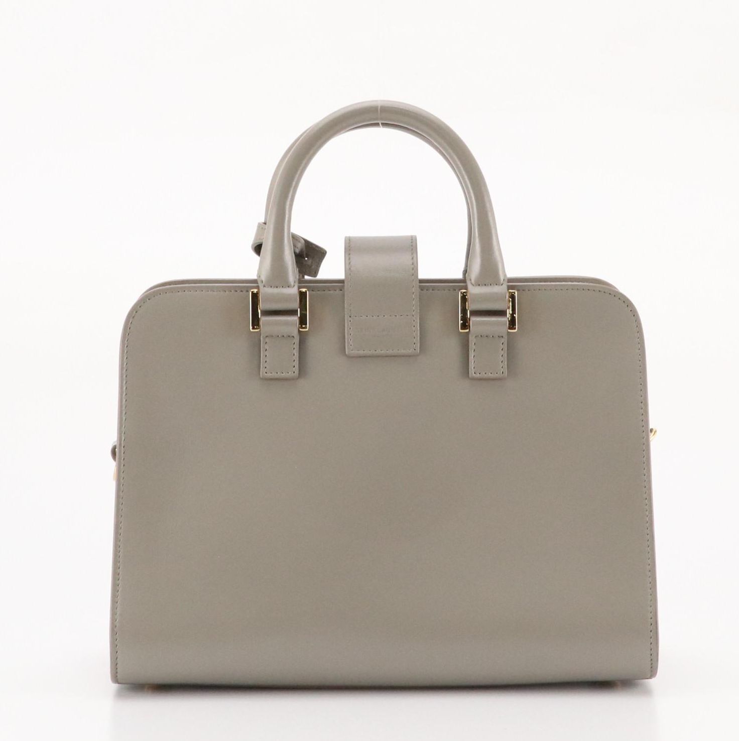 Saint Laurent Small Cabas Chyc Two-Way Bag in Gray Calfskin Leather