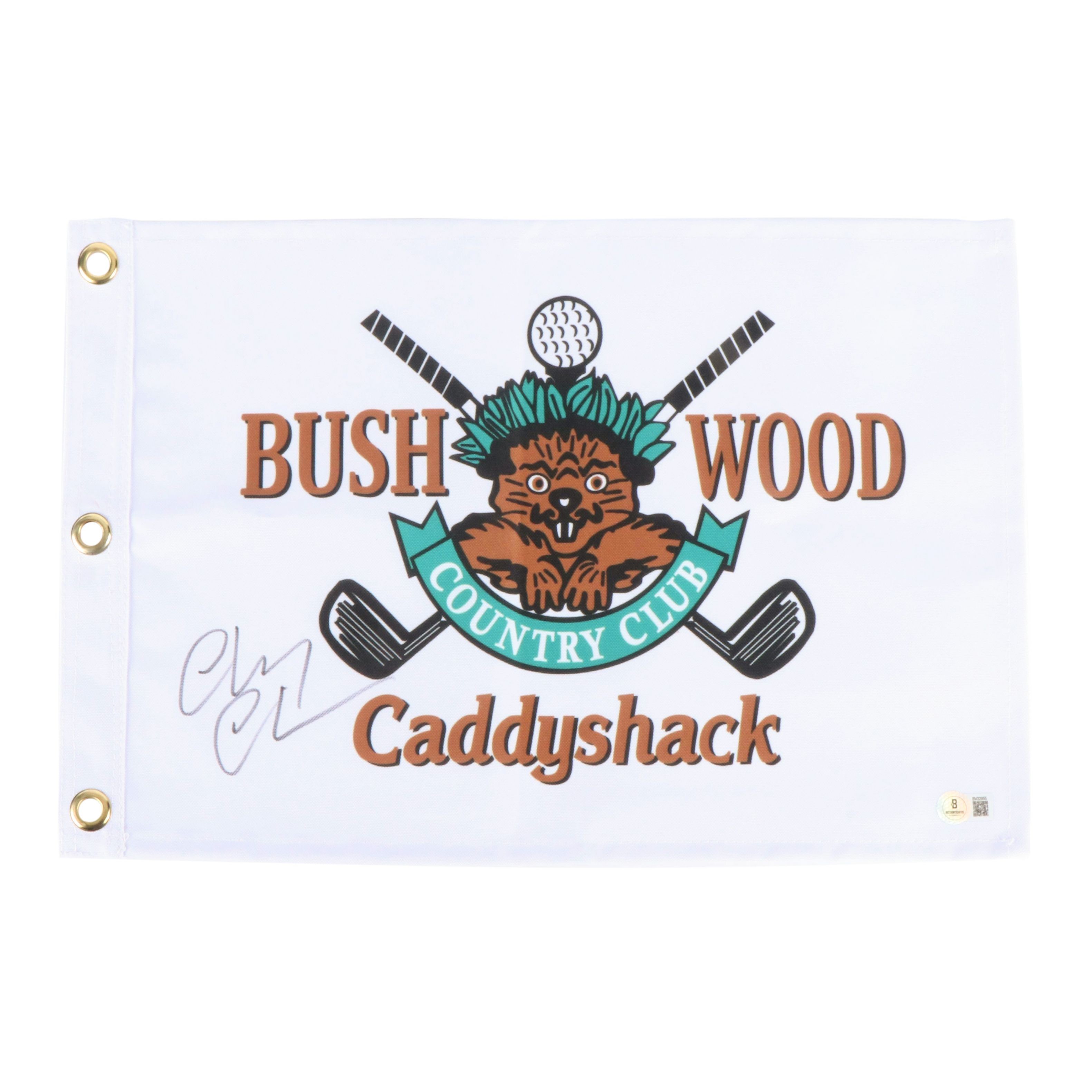 Chevy Chase Signed Bush Wood Country Club "Caddyshack" Golf Flag, Beckett