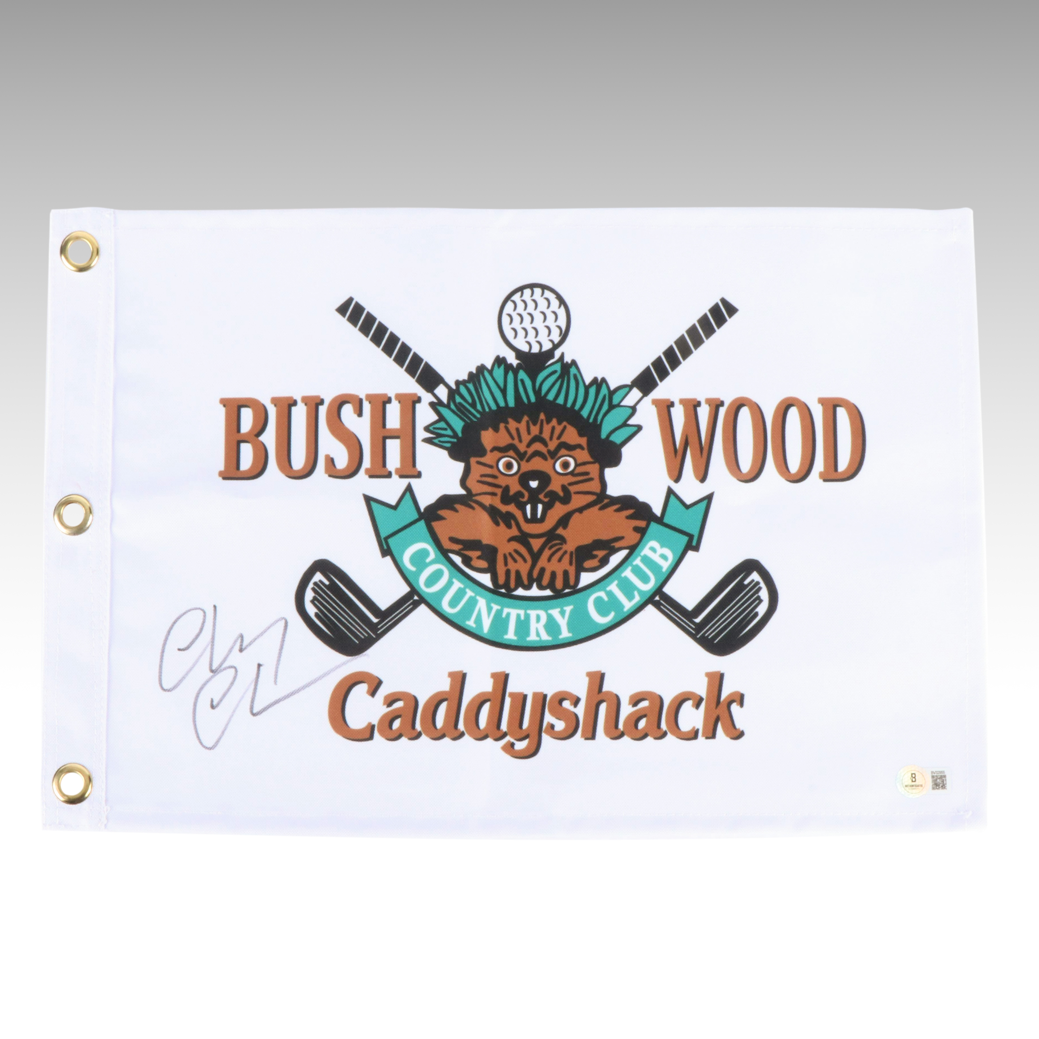 Chevy Chase Signed Bush Wood Country Club "Caddyshack" Golf Flag, Beckett