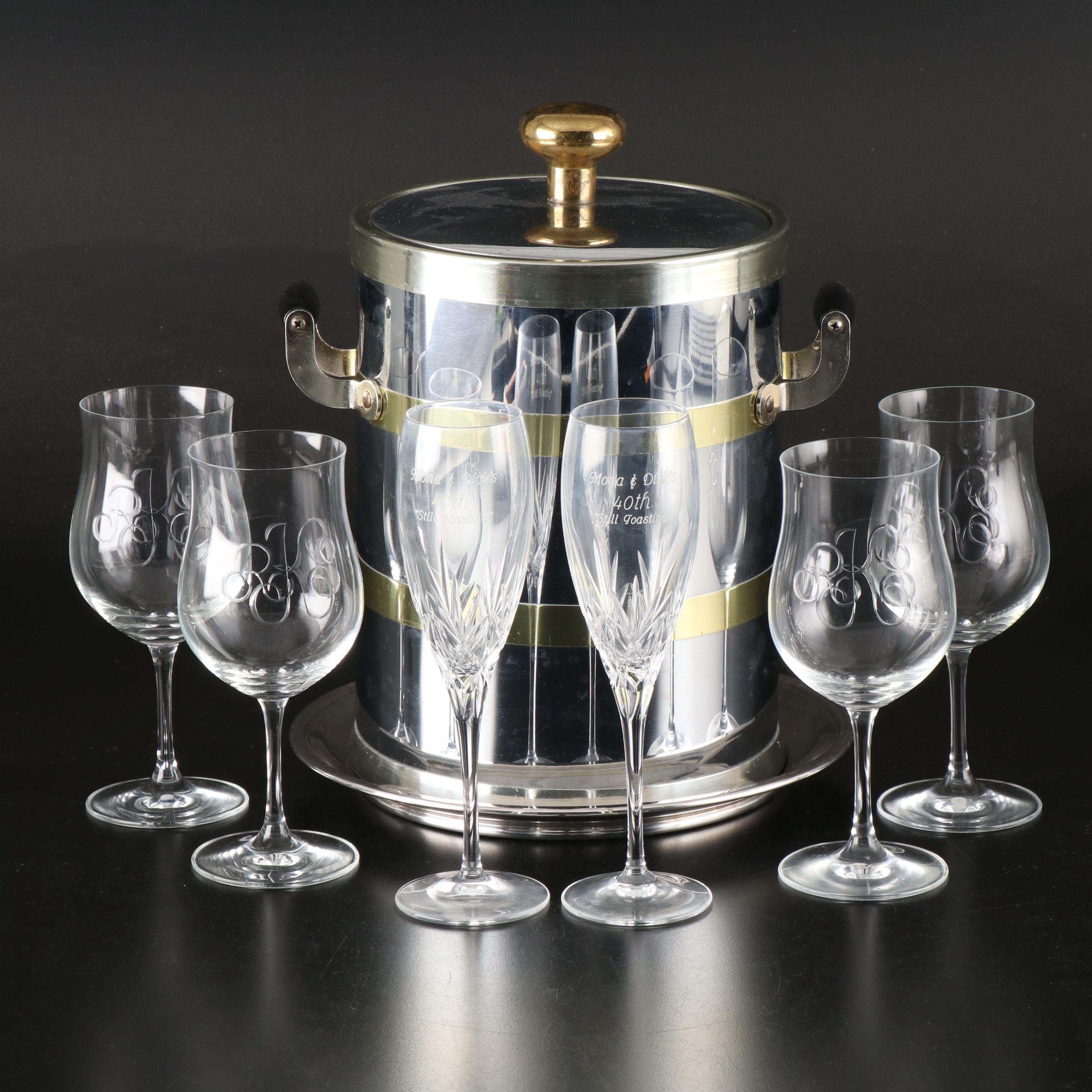 Kraftware Silver Finish Champagne Bucket with More Barware and Stemware