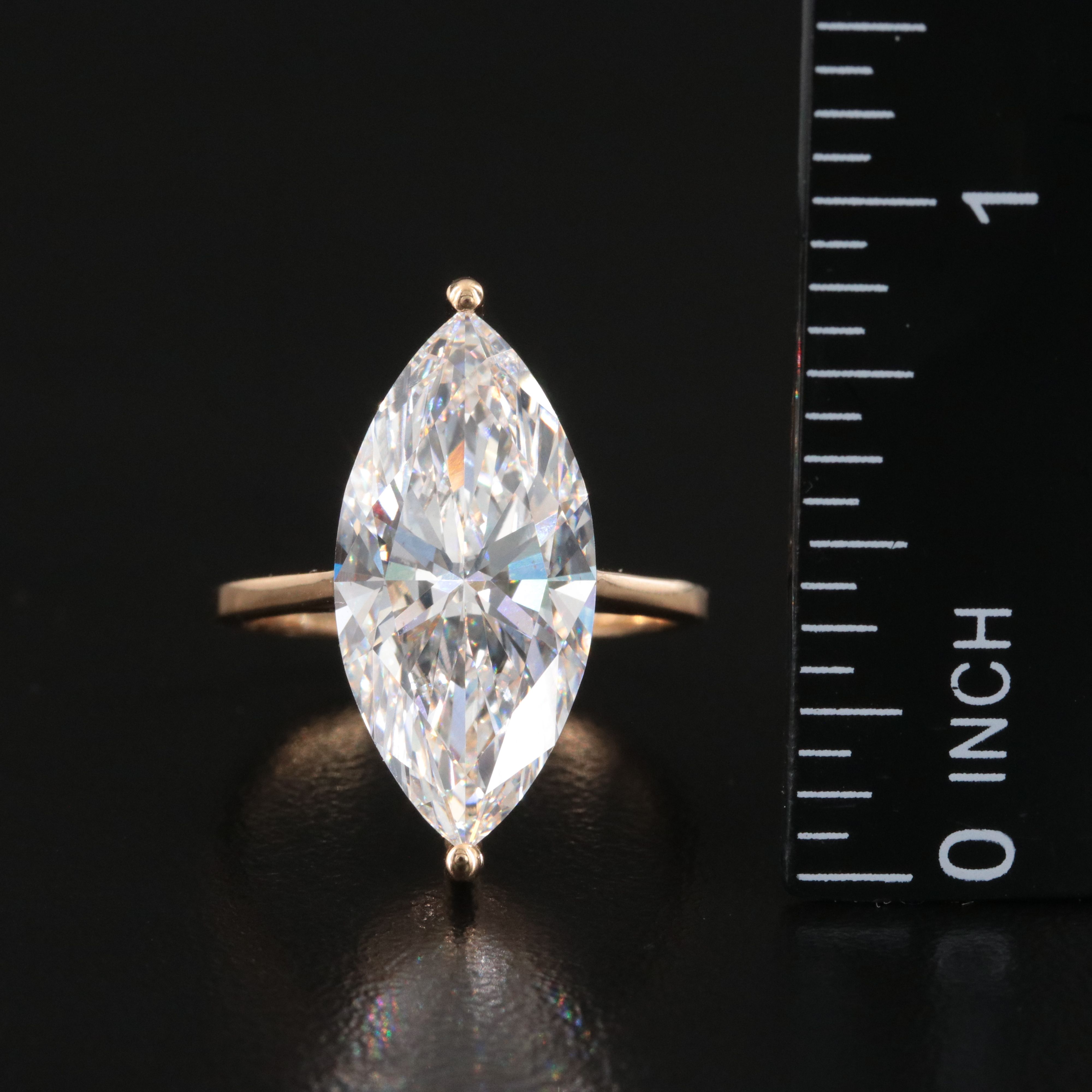 18K 6.56 CT Lab Grown Diamond Solitaire Ring with IGI Report