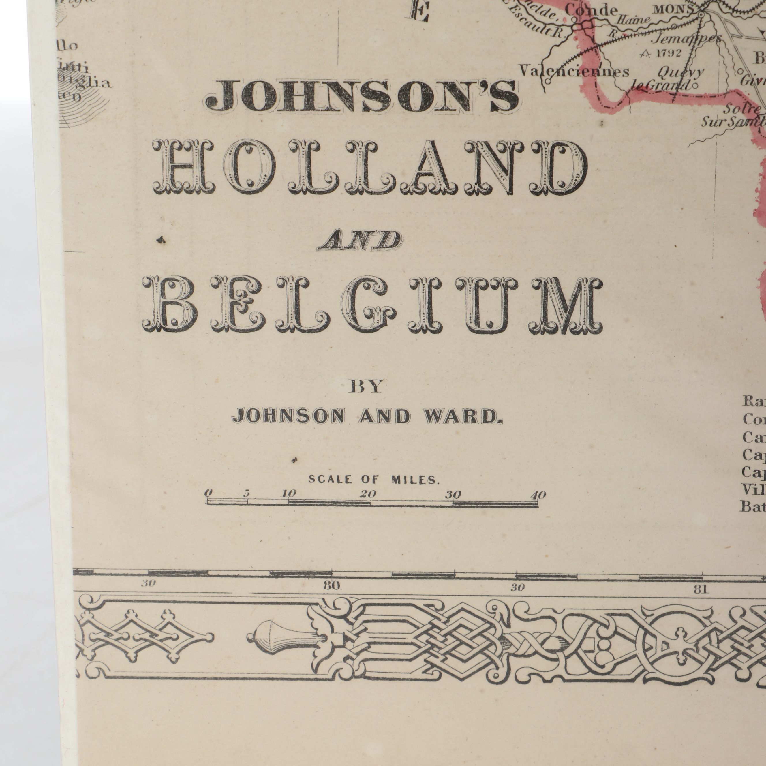 "Hollis" with Other Hand-Colored Lithographic Maps, Late 19th Century