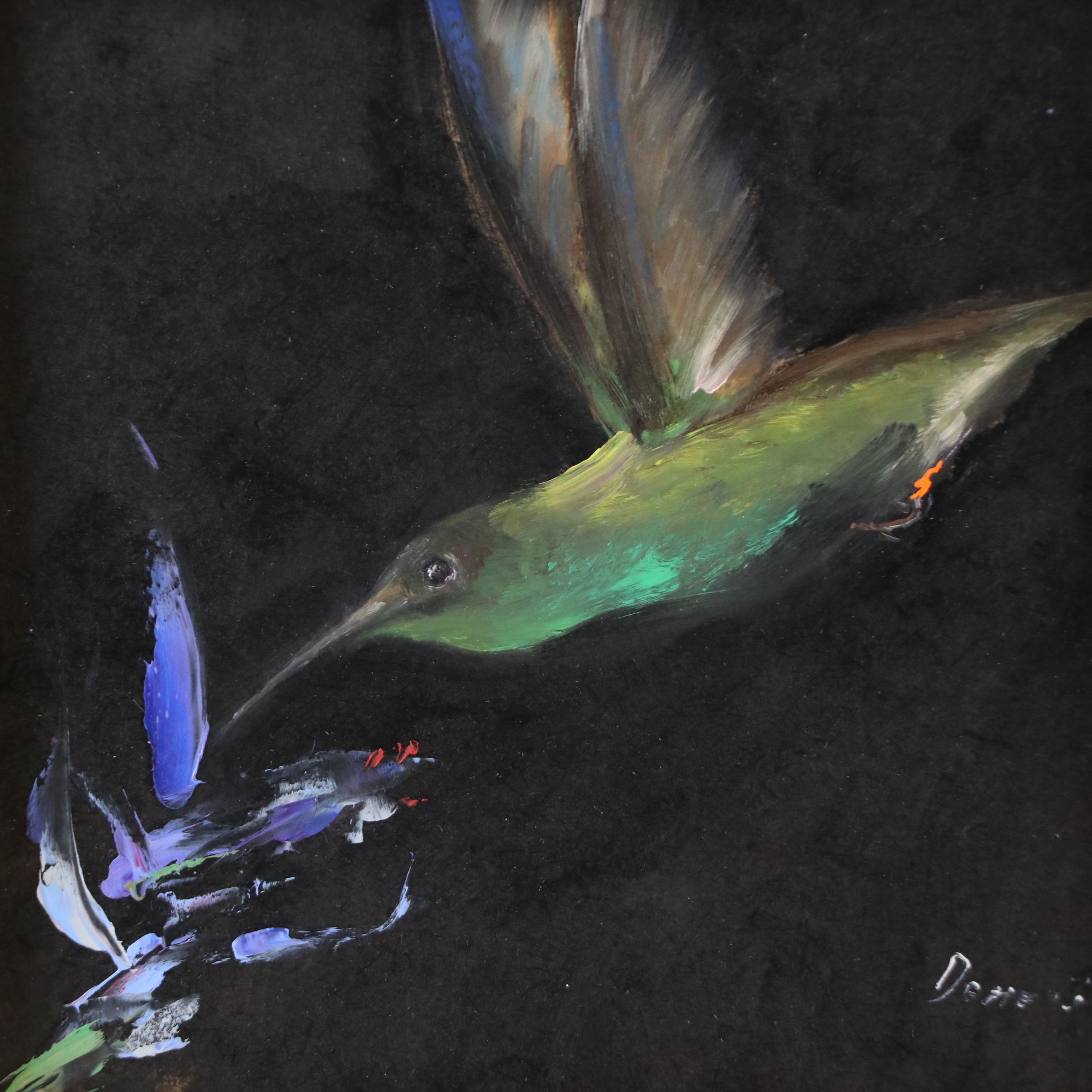 Natalia Demenko Oil Painting of Hummingbird