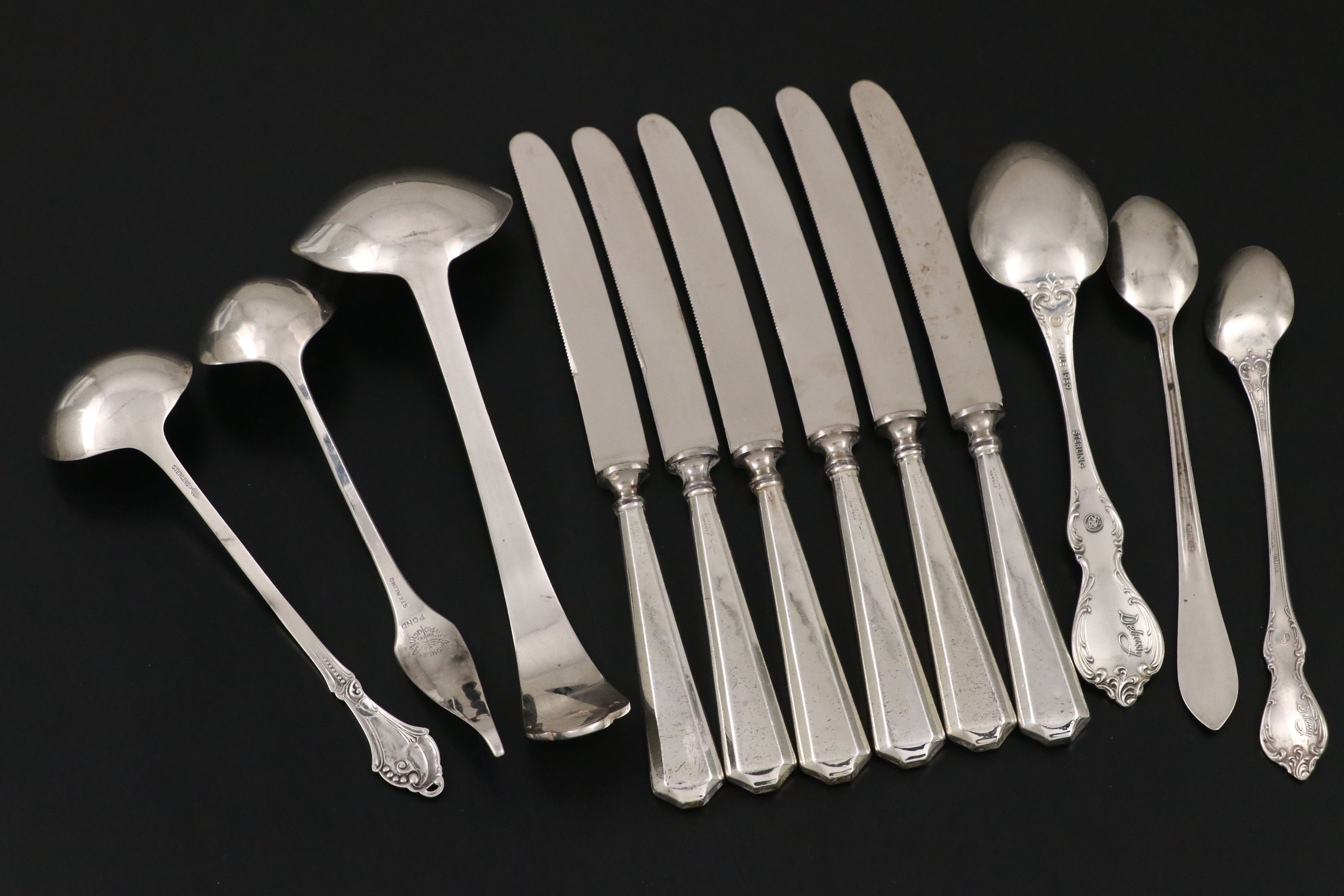 Theodore Pond Arts & Crafts Sterling Ladle with Other Utensils and Tableware