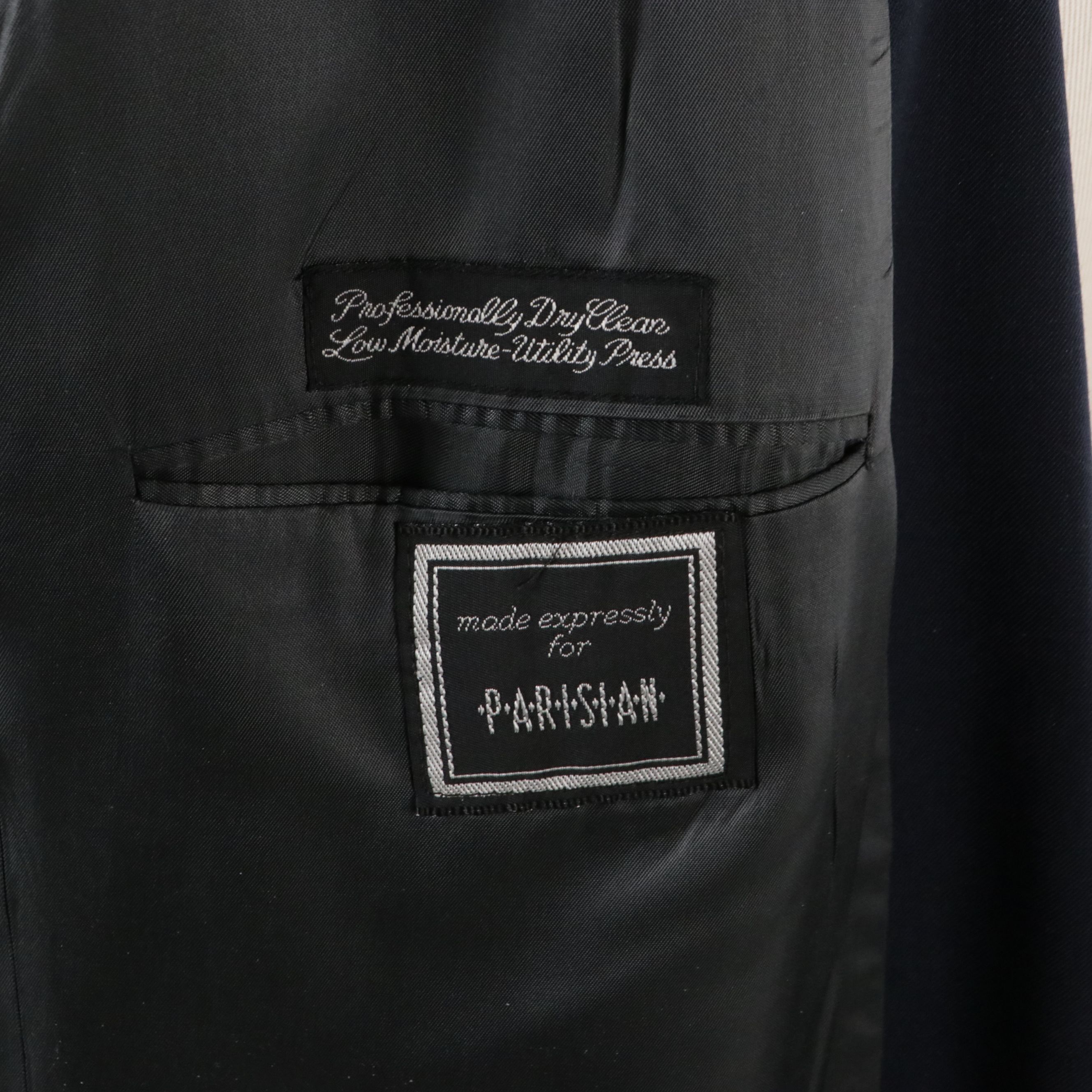 Men's Christian Dior Navy Blue Wool Double-Breasted Blazer with Crest Buttons