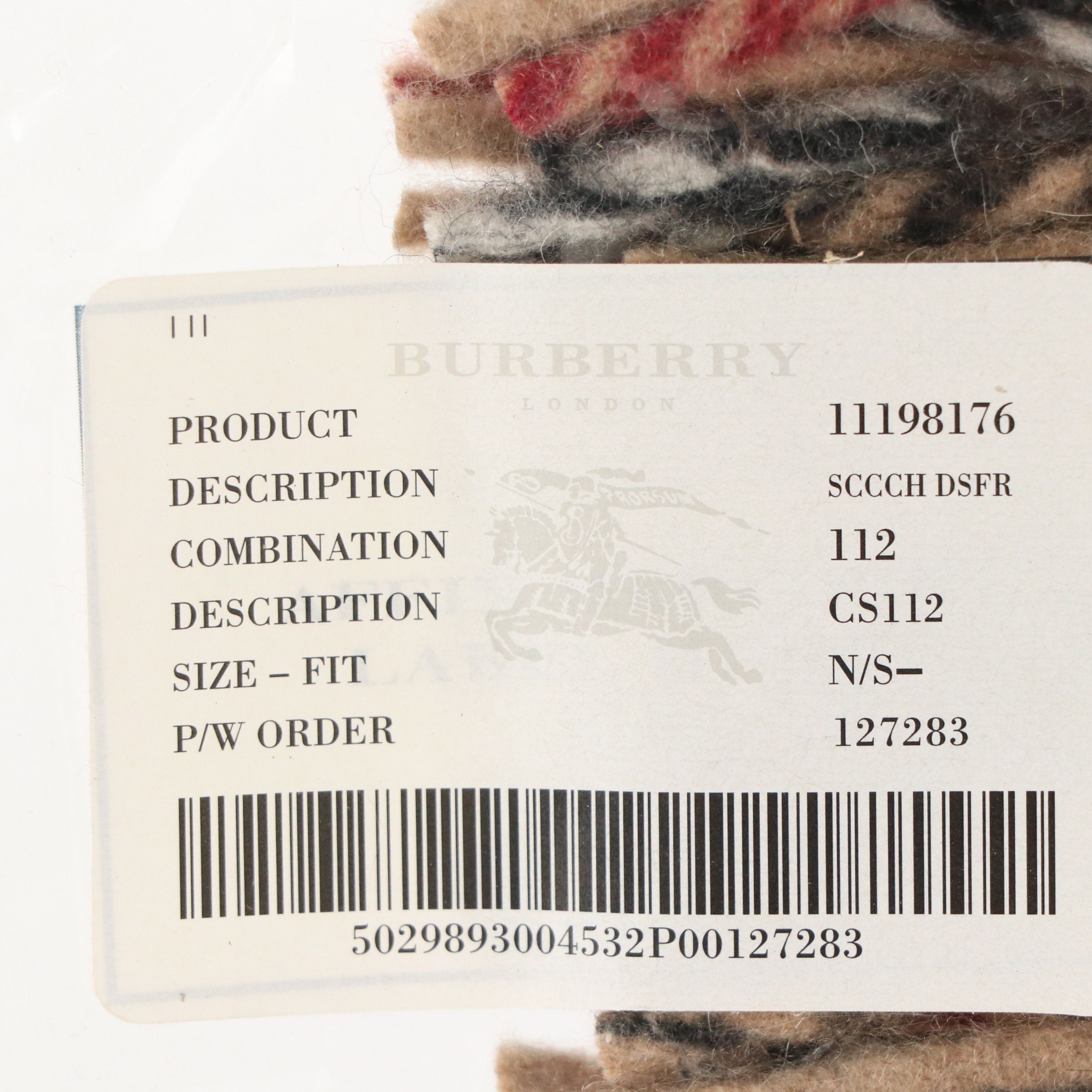 Burberry London Double-Fringe Happy Scarf in House Check Cashmere, With Tags