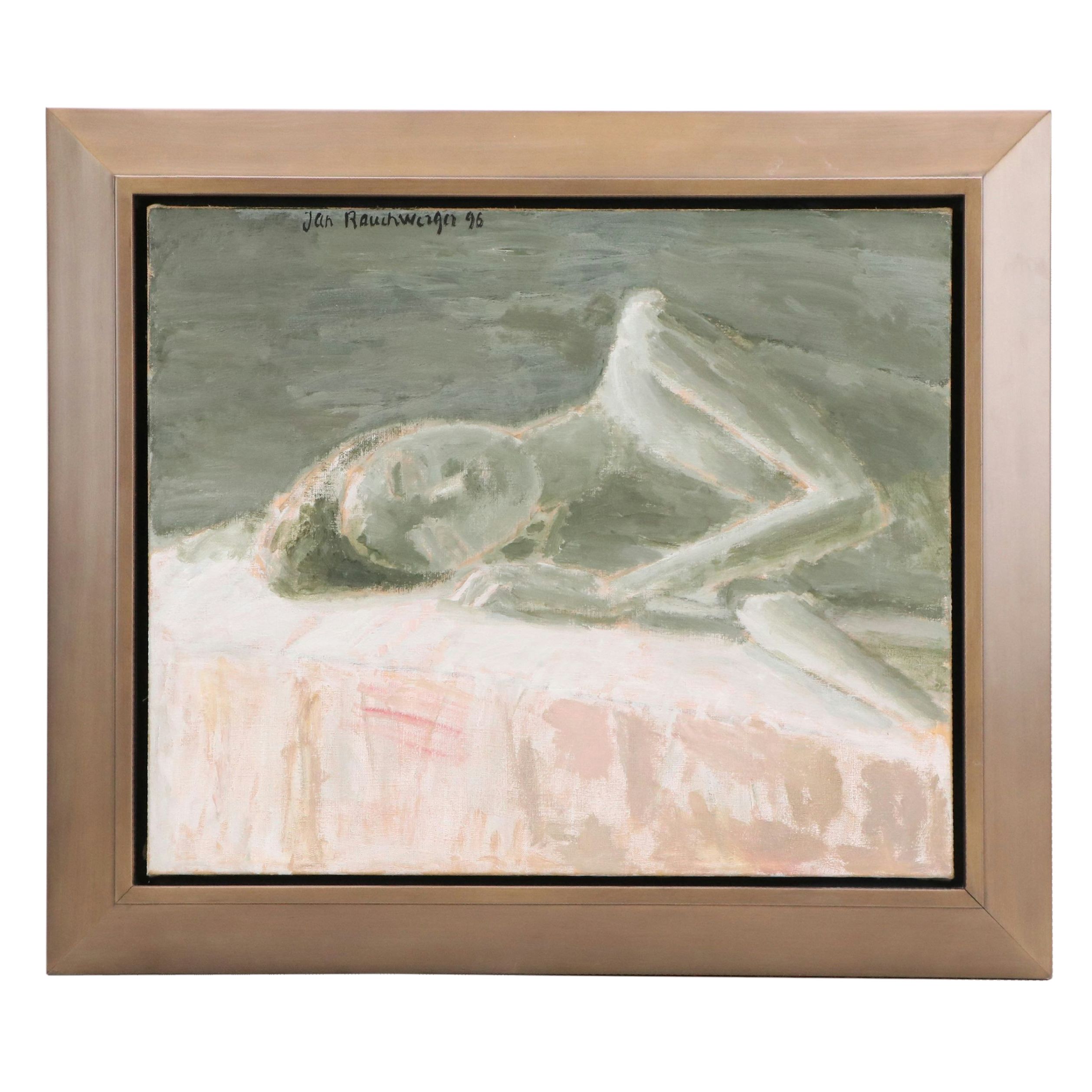 Jan Rauchwerger Oil Painting of Sleeping Figure, 1996
