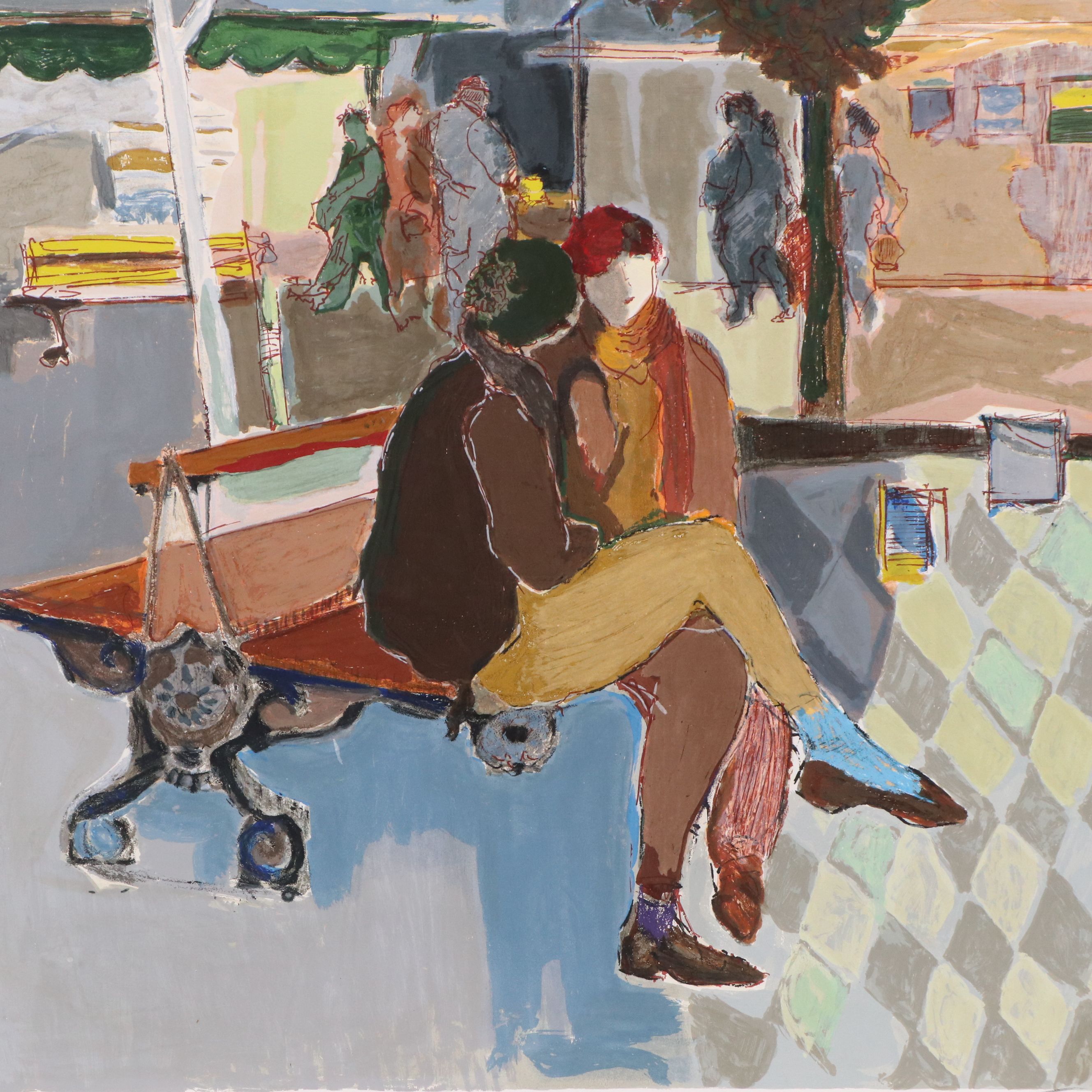 Itzchak Tarkay Serigraph "On the Beach"