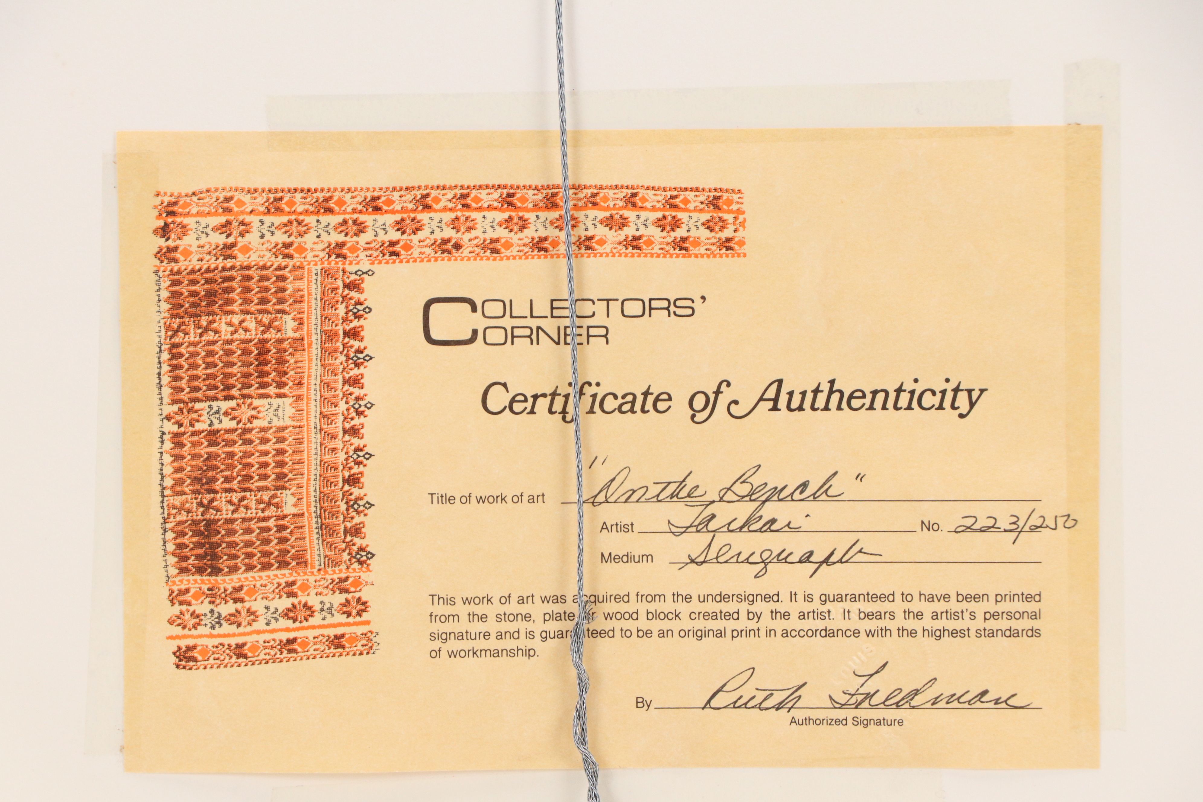 Itzchak Tarkay Serigraph "On the Beach"