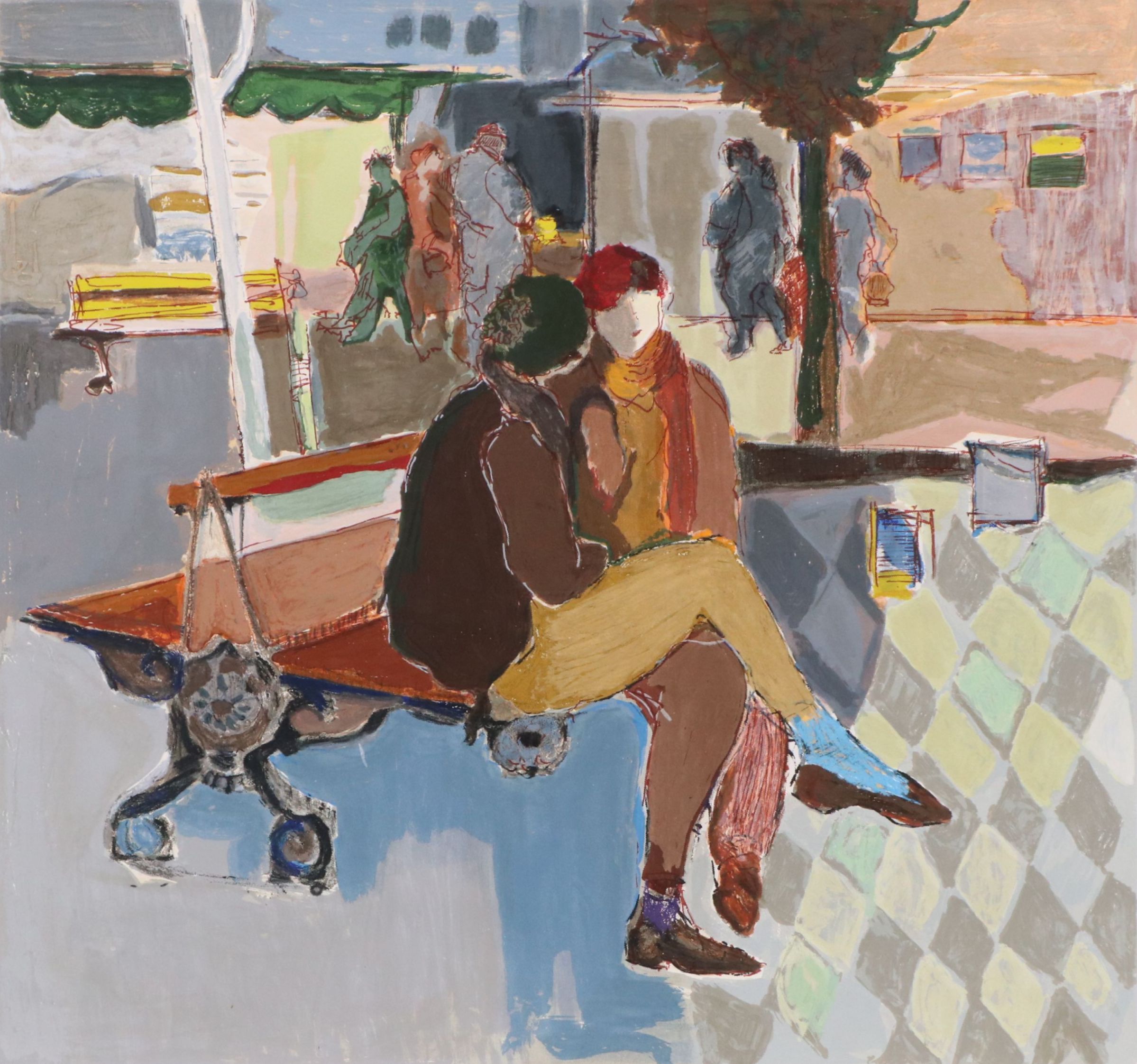 Itzchak Tarkay Serigraph "On the Beach"