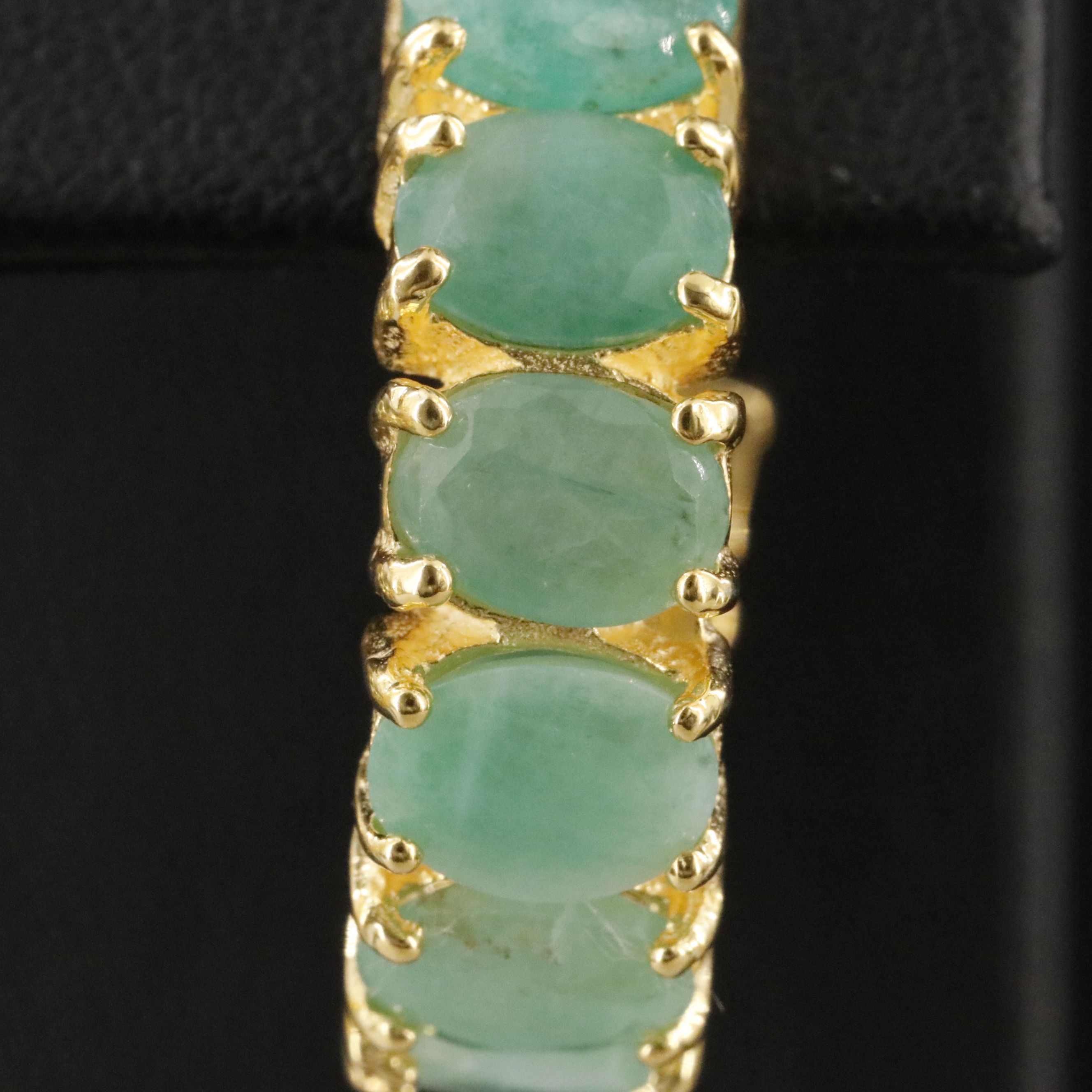 Sterling Emerald Half Hoops