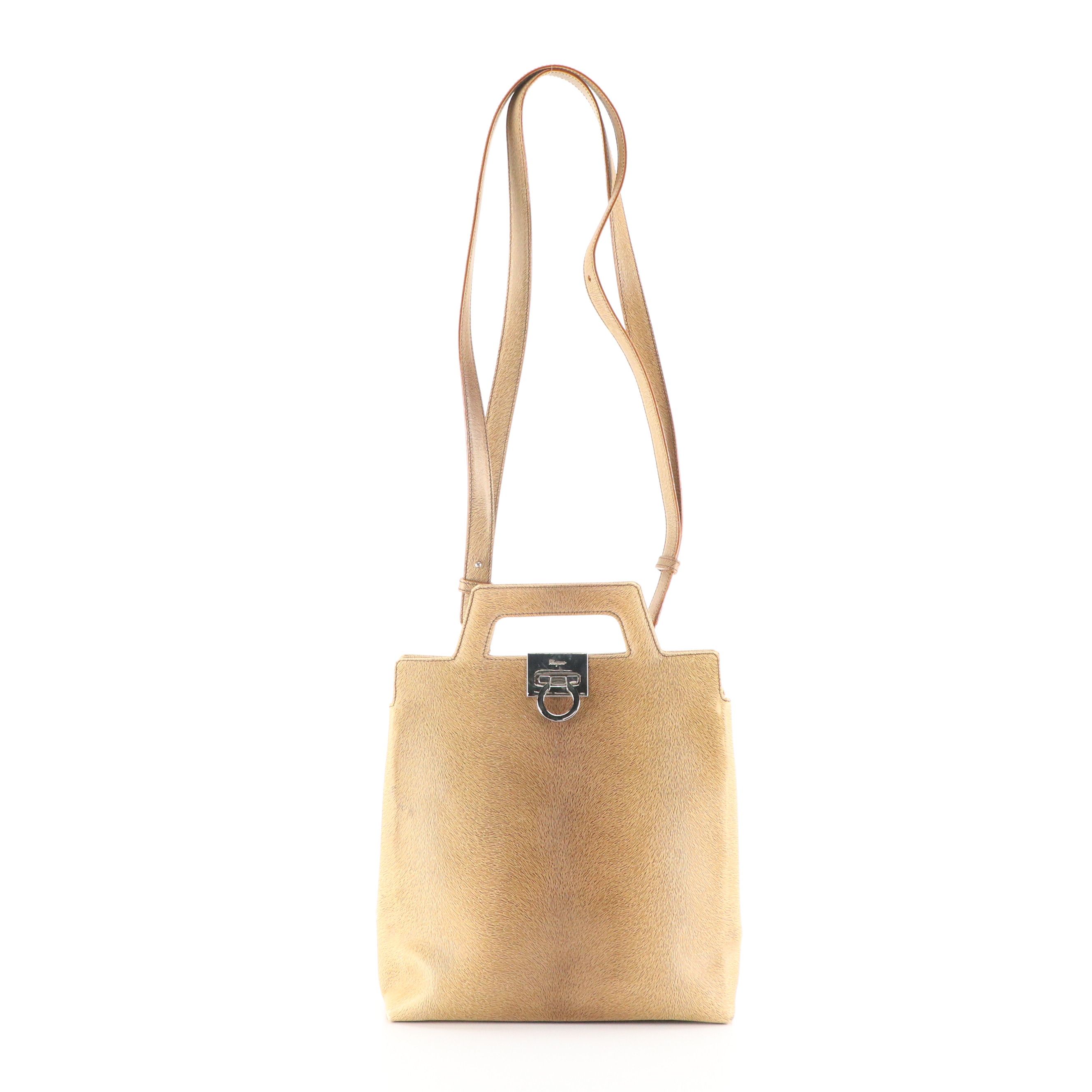 Salvatore Ferragamo Two-Way Bag in Fur Textured Leather