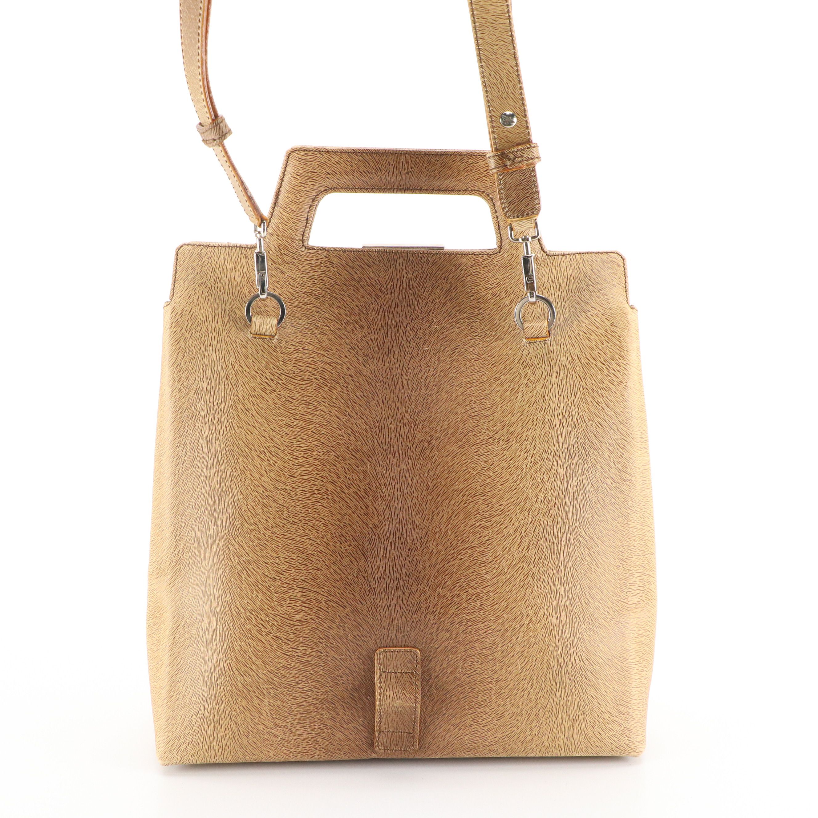 Salvatore Ferragamo Two-Way Bag in Fur Textured Leather