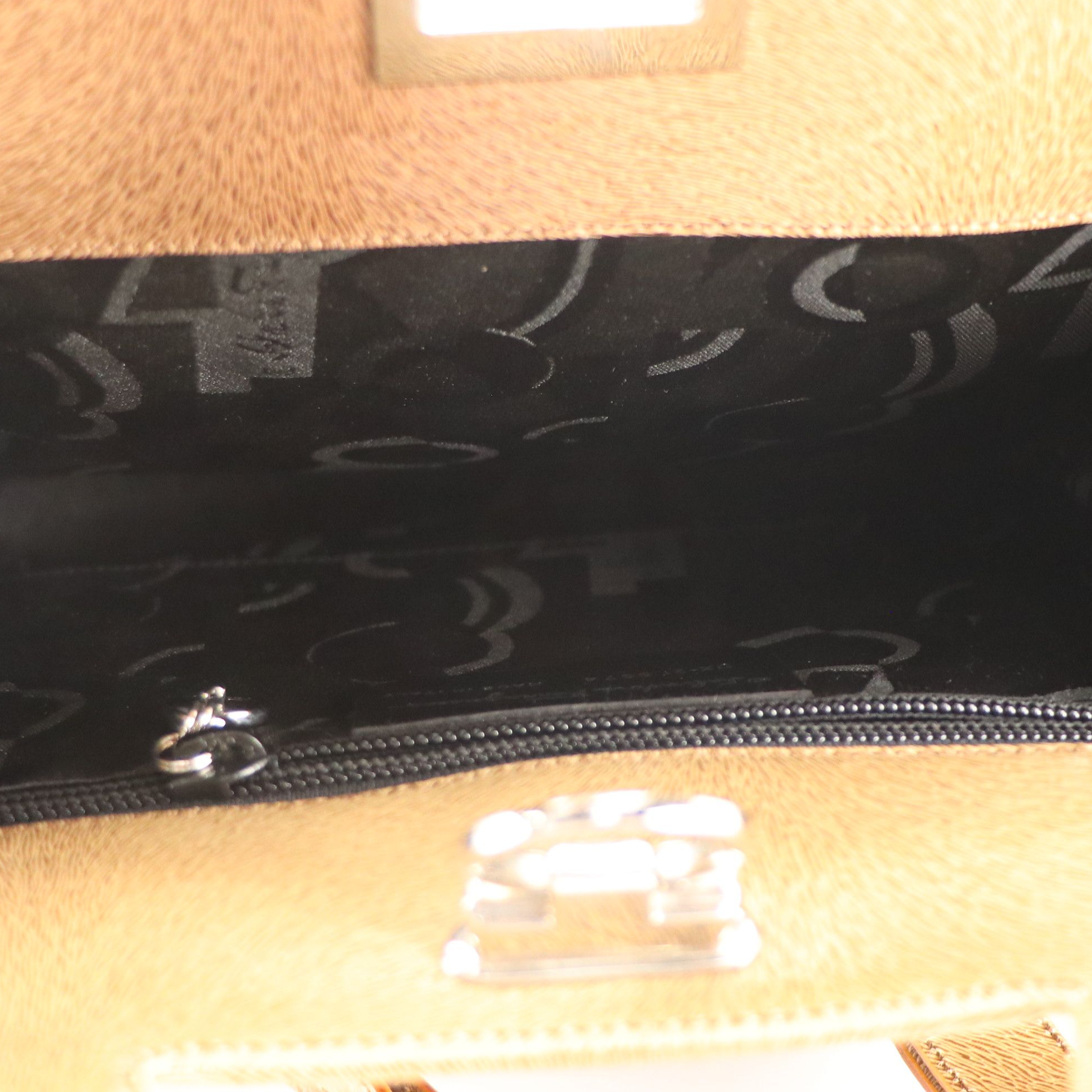 Salvatore Ferragamo Two-Way Bag in Fur Textured Leather