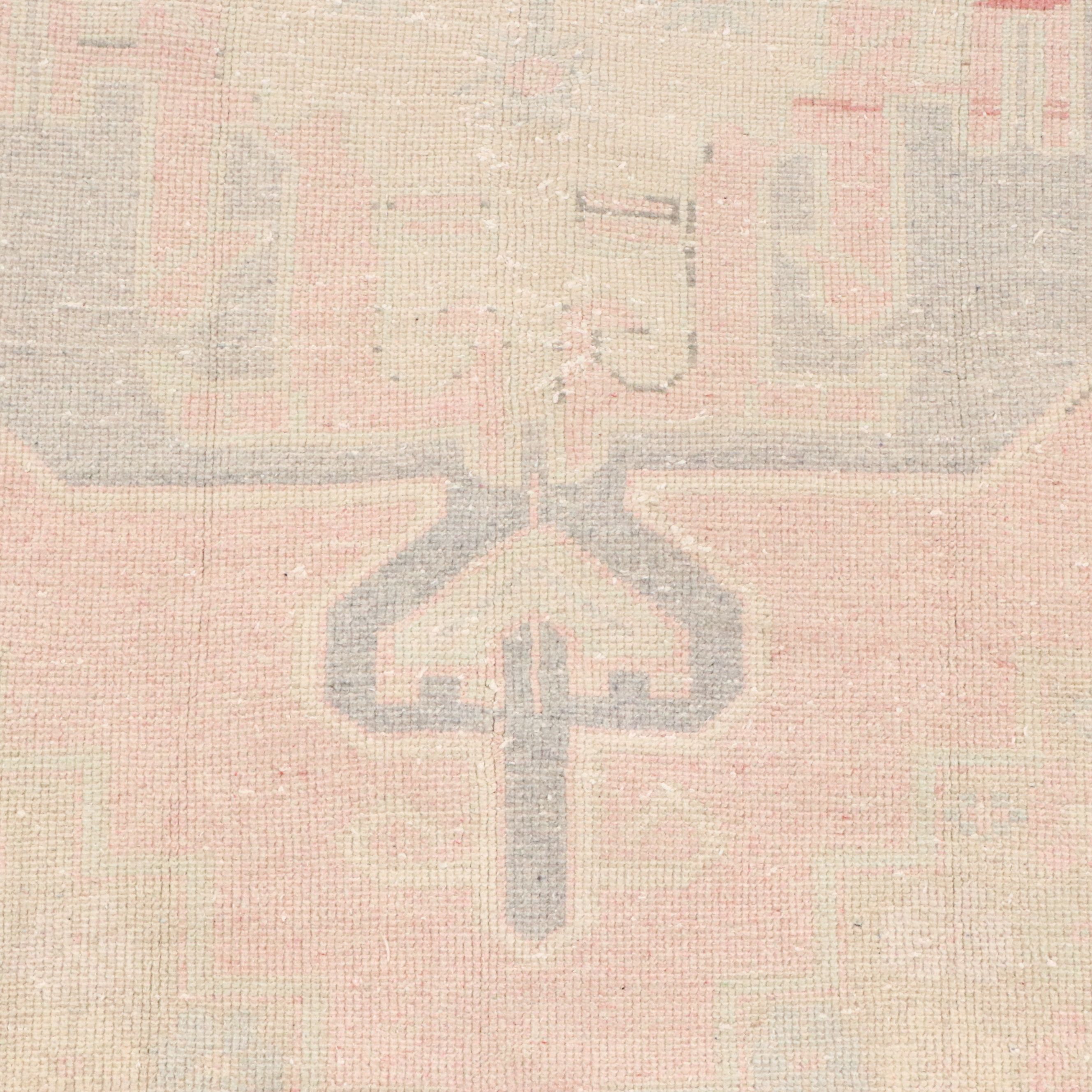 3'9 x 8'1 Hand-Knotted Turkish Oushak Area Rug